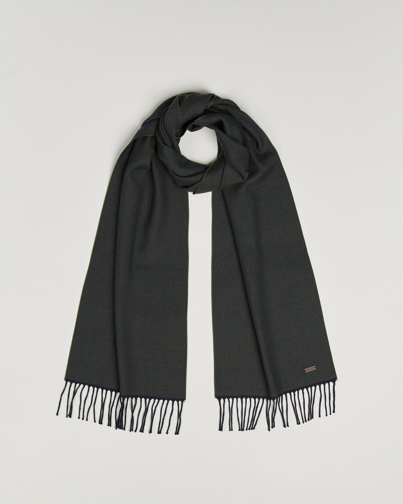 Heren | Sjaals | Eton | Twill Merino Wool Scarf Dark Green