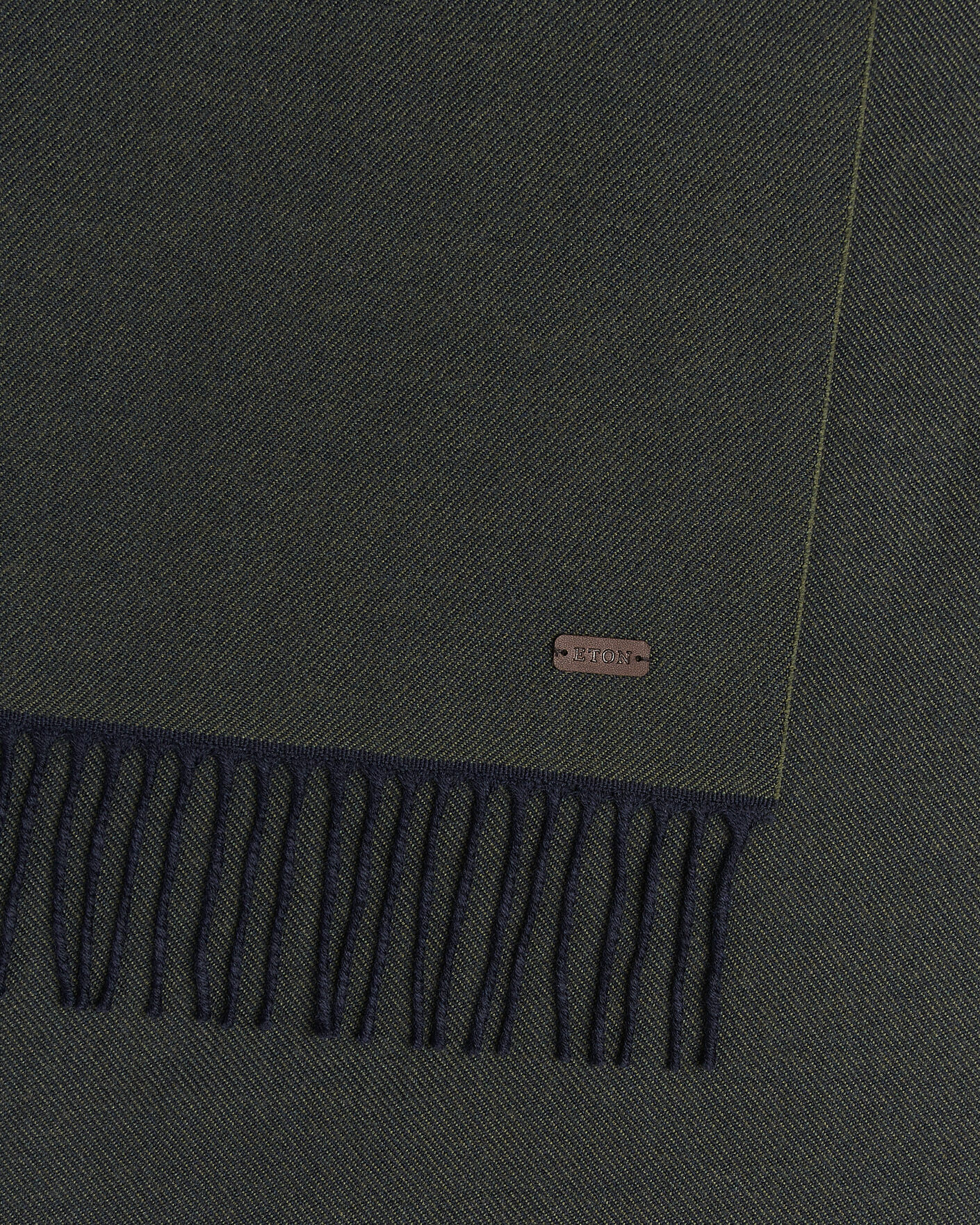 Heren | Sjaals | Eton | Twill Merino Wool Scarf Dark Green