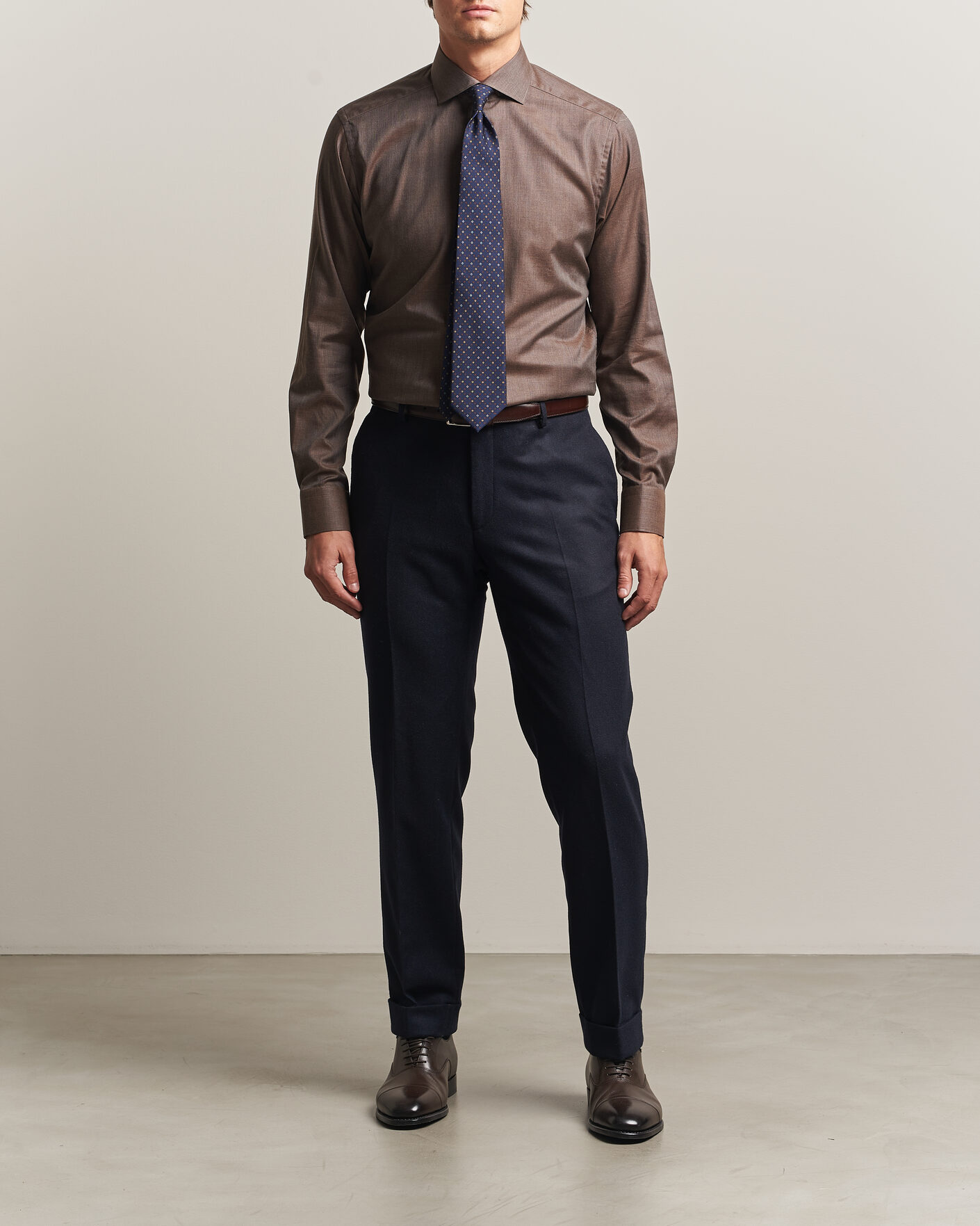 Heren | Overhemden | Eton | Slim Fit Signature Flannel Shirt Brown