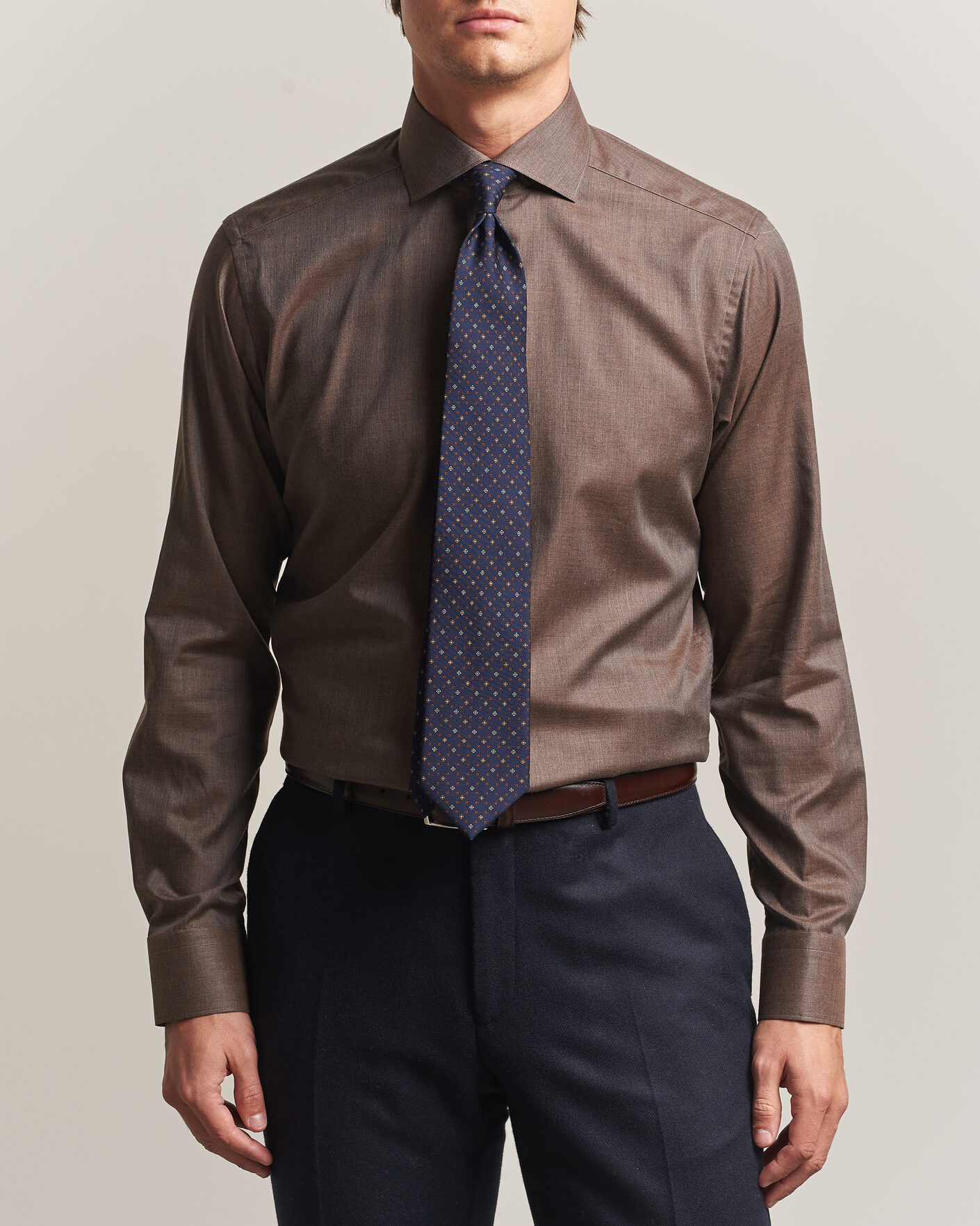 Heren | Overhemden | Eton | Slim Fit Signature Flannel Shirt Brown