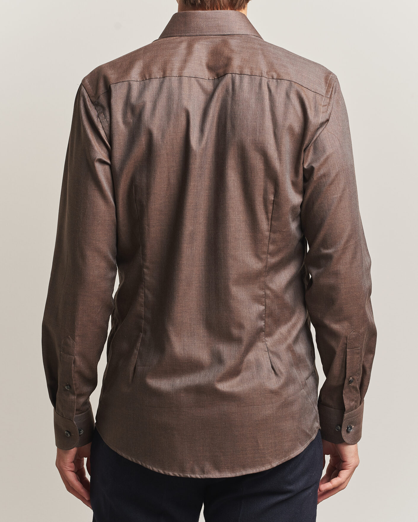 Heren | Overhemden | Eton | Slim Fit Signature Flannel Shirt Brown