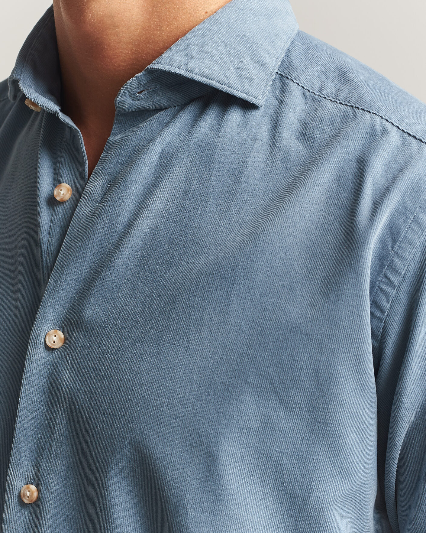 Heren | Overhemden | Eton | Casual Fit Corduroy Shirt Blue