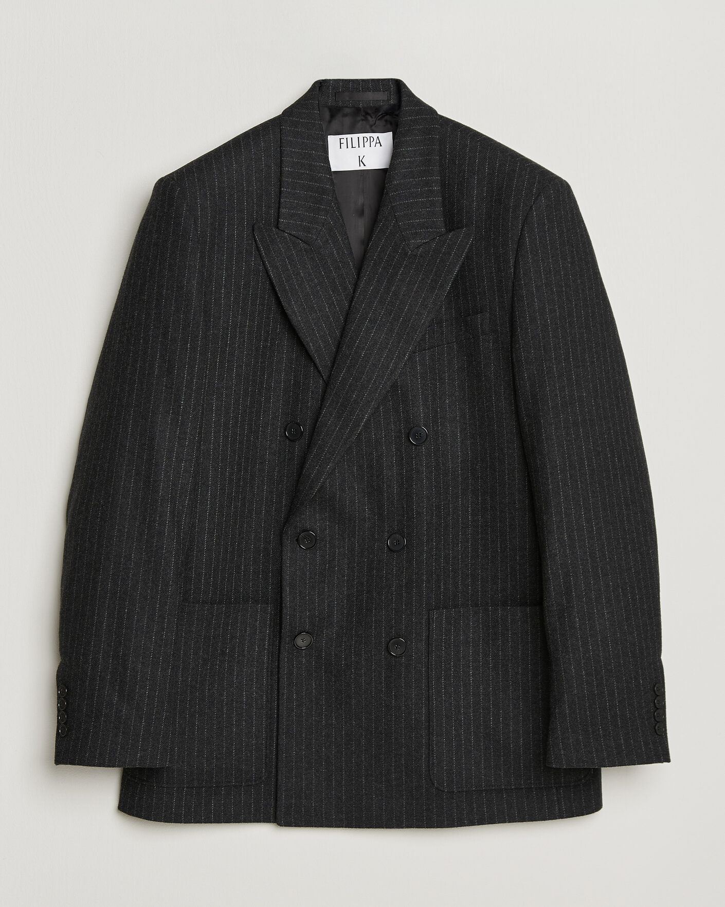 Heren | Blazers | Filippa K | Michael Wool Flannel Pinstriped Blazer Anthracite