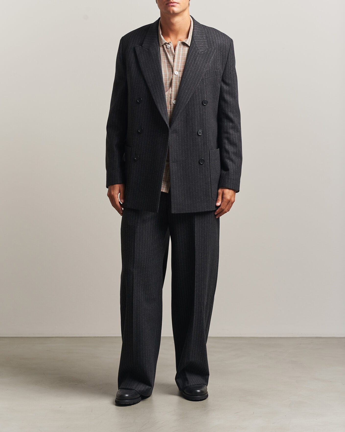 Heren | Blazers | Filippa K | Michael Wool Flannel Pinstriped Blazer Anthracite