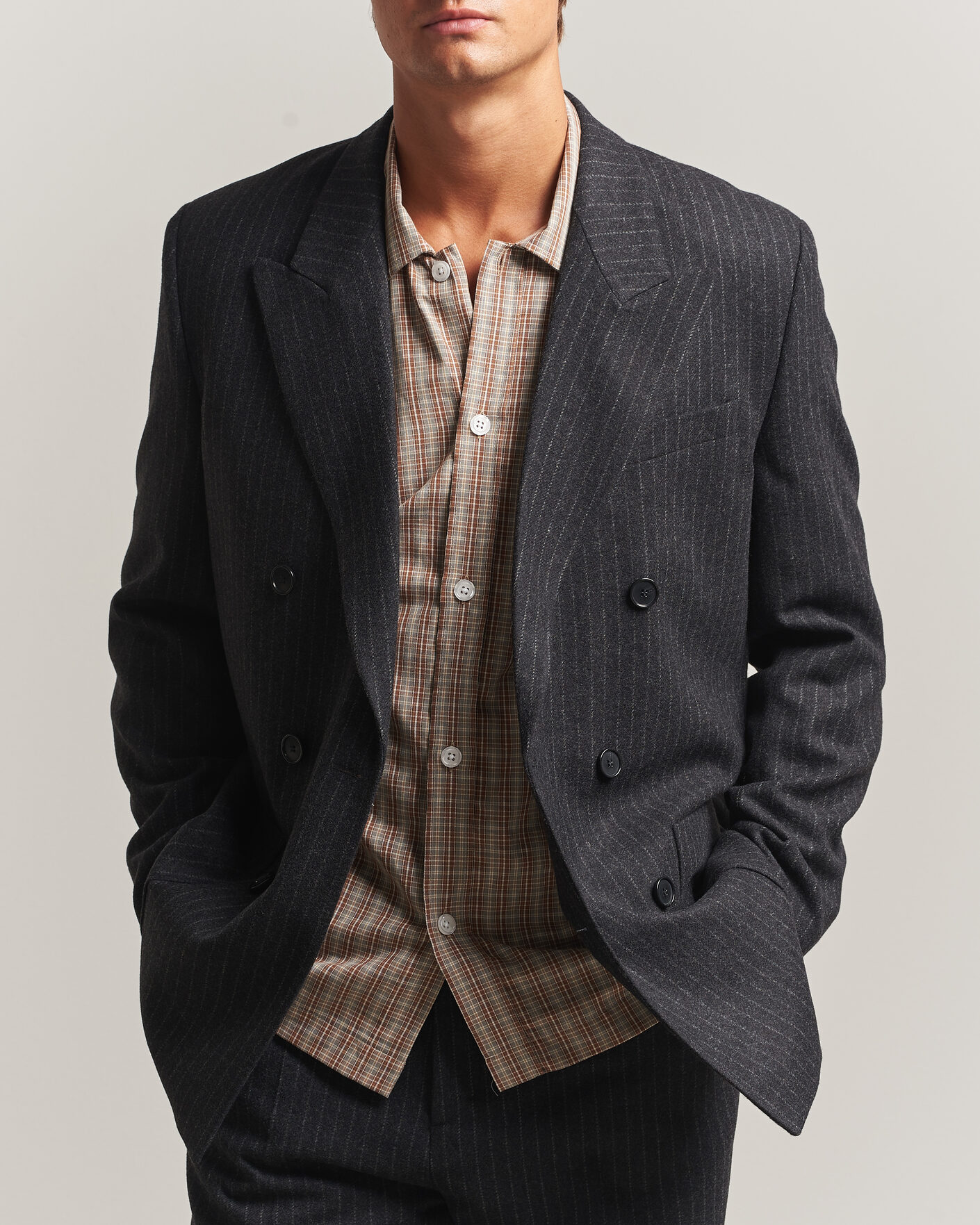 Heren | Blazers | Filippa K | Michael Wool Flannel Pinstriped Blazer Anthracite