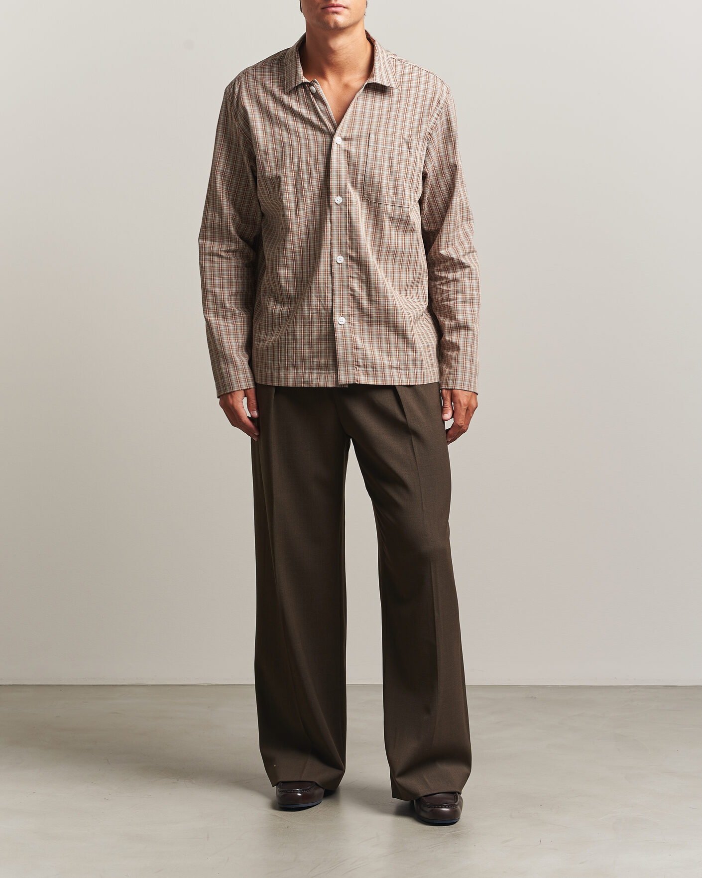 Heren | Broeken | Filippa K | Milo Wide Wool Trousers Walnut Brown