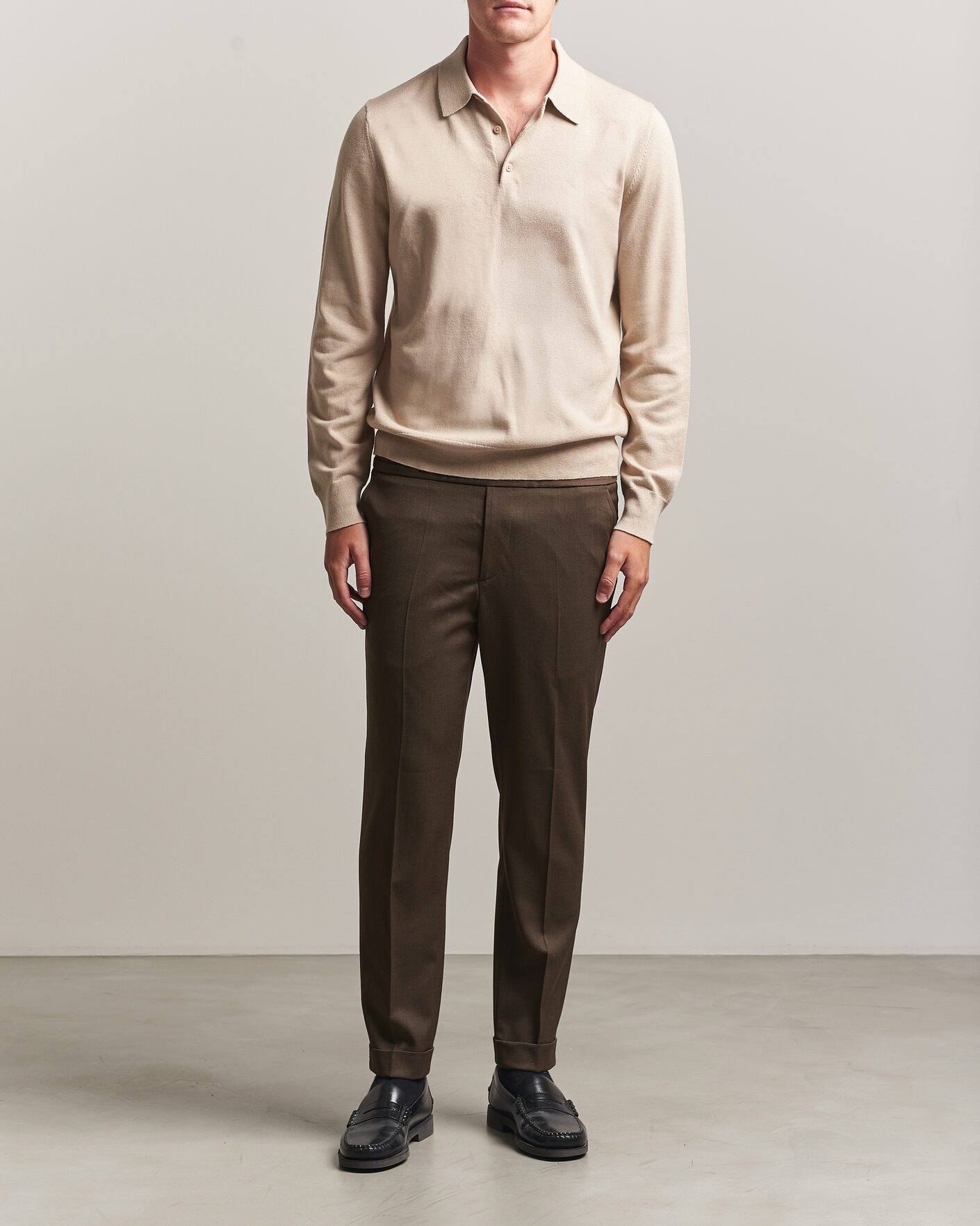 Heren | Broeken | Filippa K | Terry Wool Trousers Walnut Brown