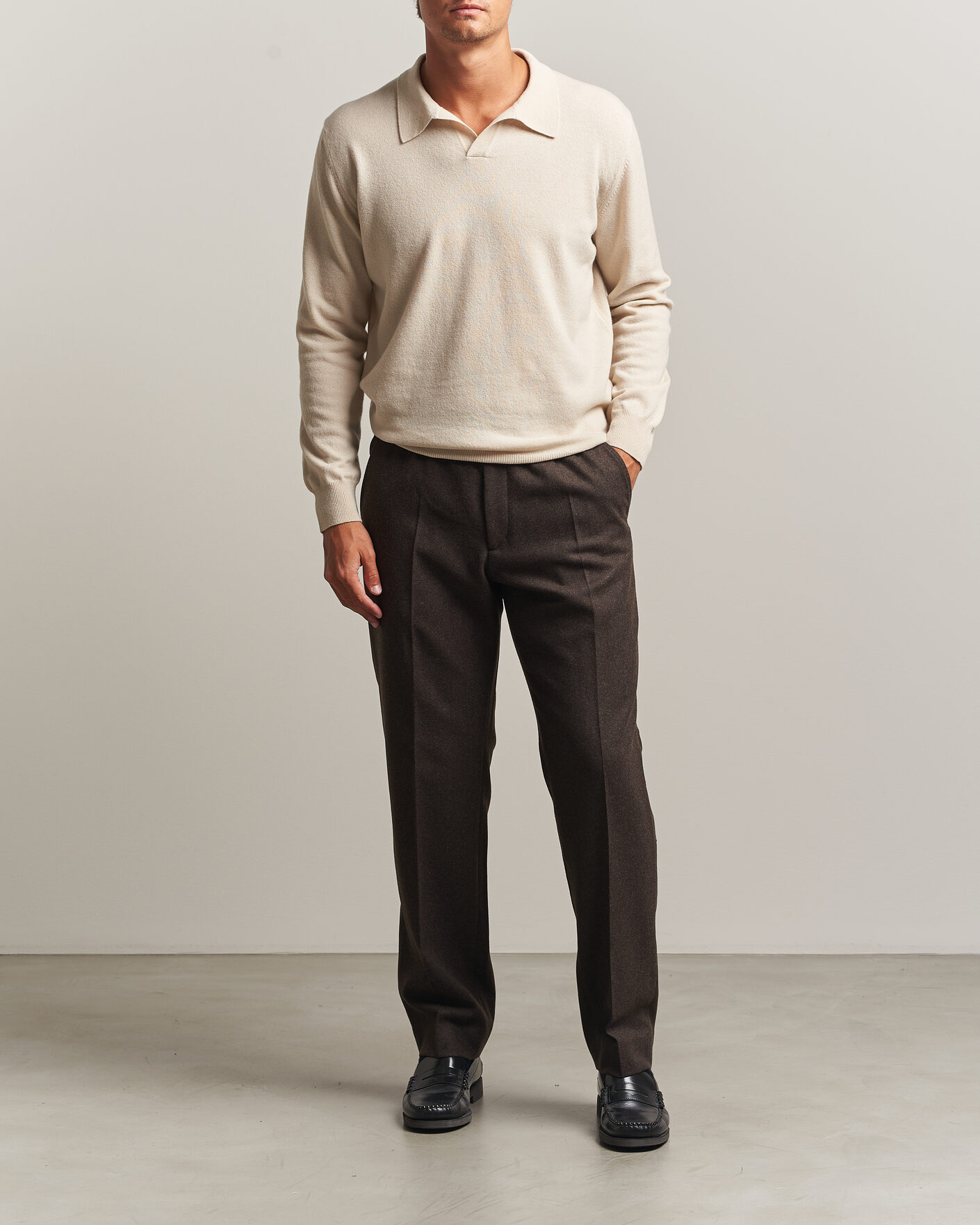 Heren | Broeken | Filippa K | Theo Relaxed Flannel Trousers Walnut Brown
