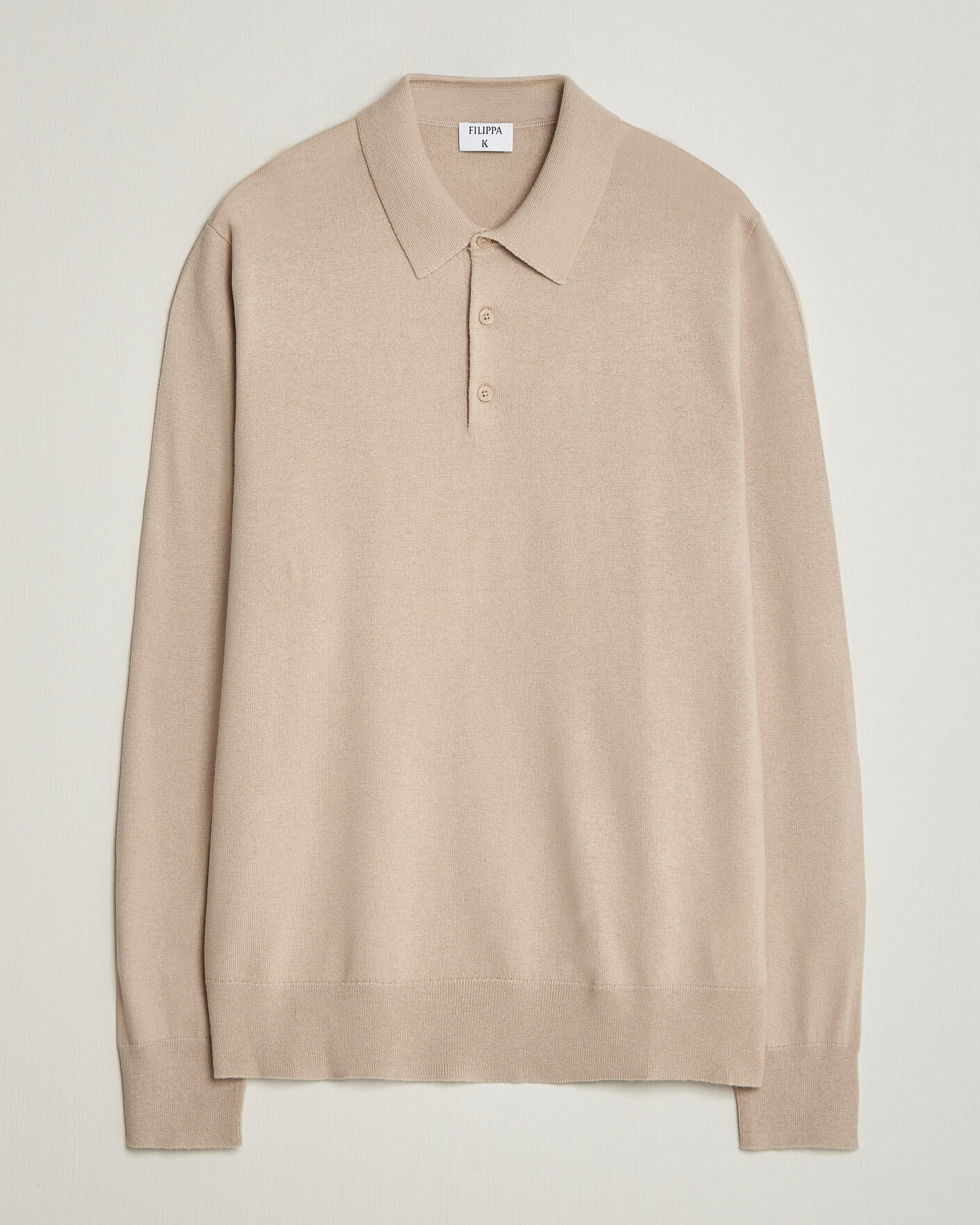 Heren | Truien | Filippa K | Knitted Polo Shirt Pearl Beige
