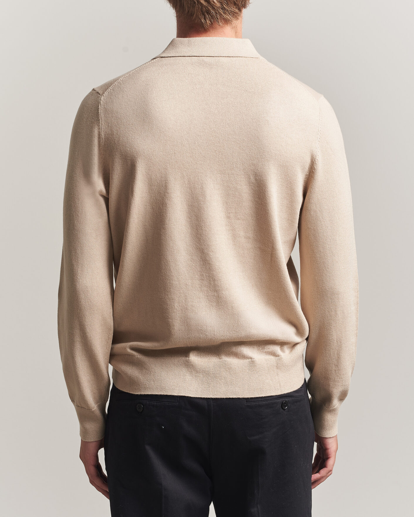 Heren | Truien | Filippa K | Knitted Polo Shirt Pearl Beige