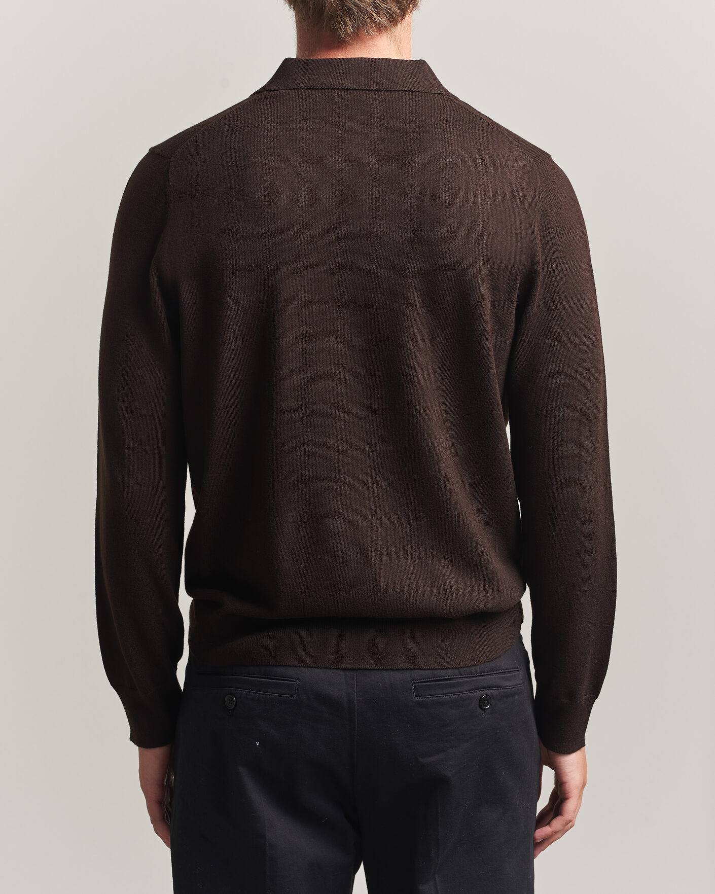 Heren | Truien | Filippa K | Knitted Polo Shirt Dark Chocolate