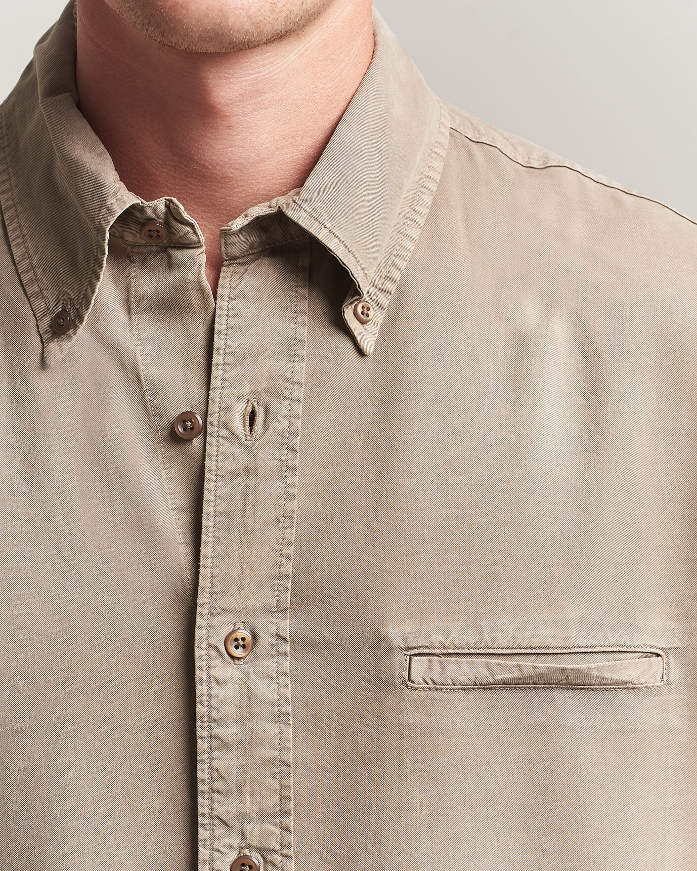 Heren | Overhemden | Filippa K | Zack Lyocell Shirt Stone Taupe