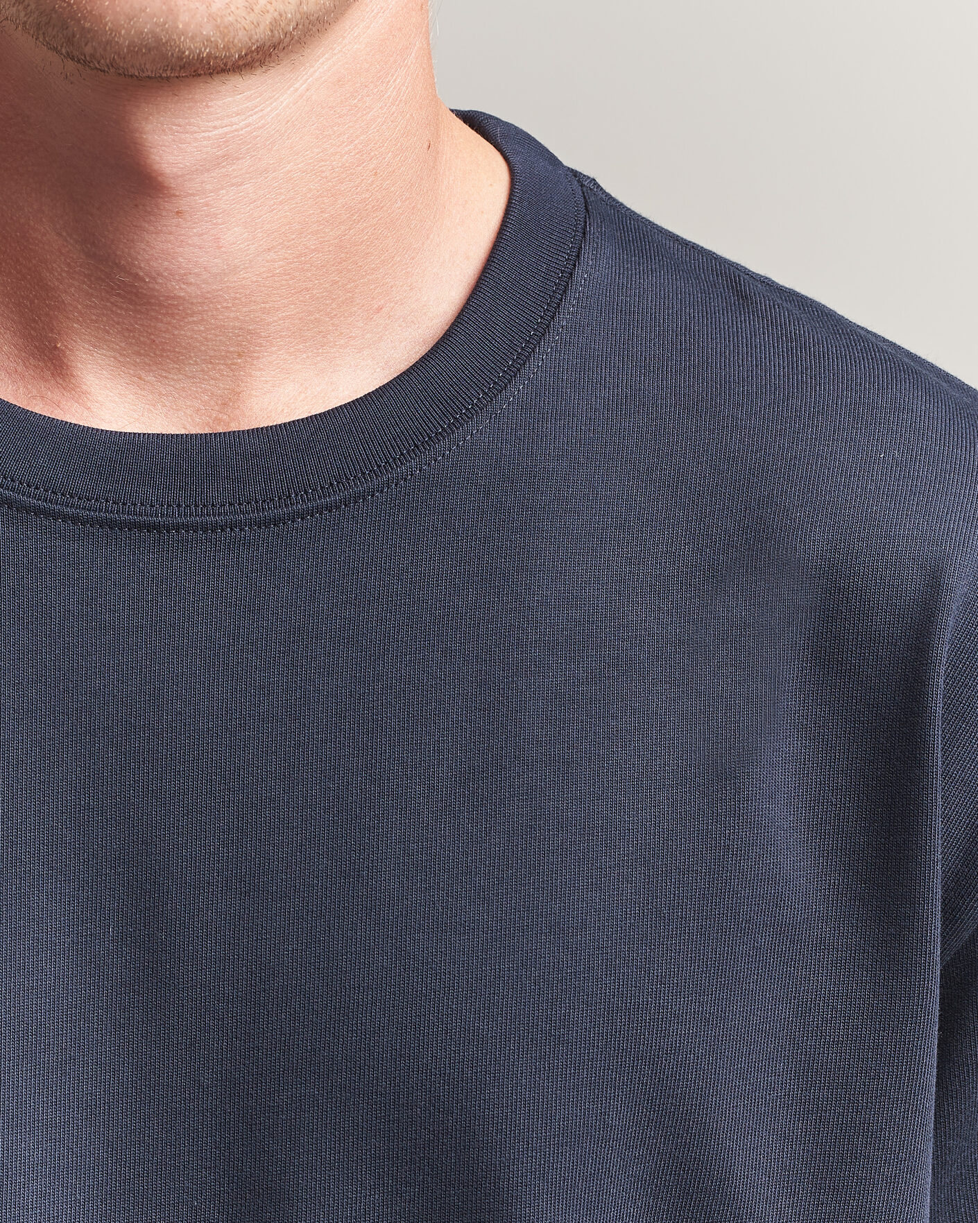 Heren | T-shirts | Filippa K | Heavy Cotton Crew Neck T-Shirt Night Blue