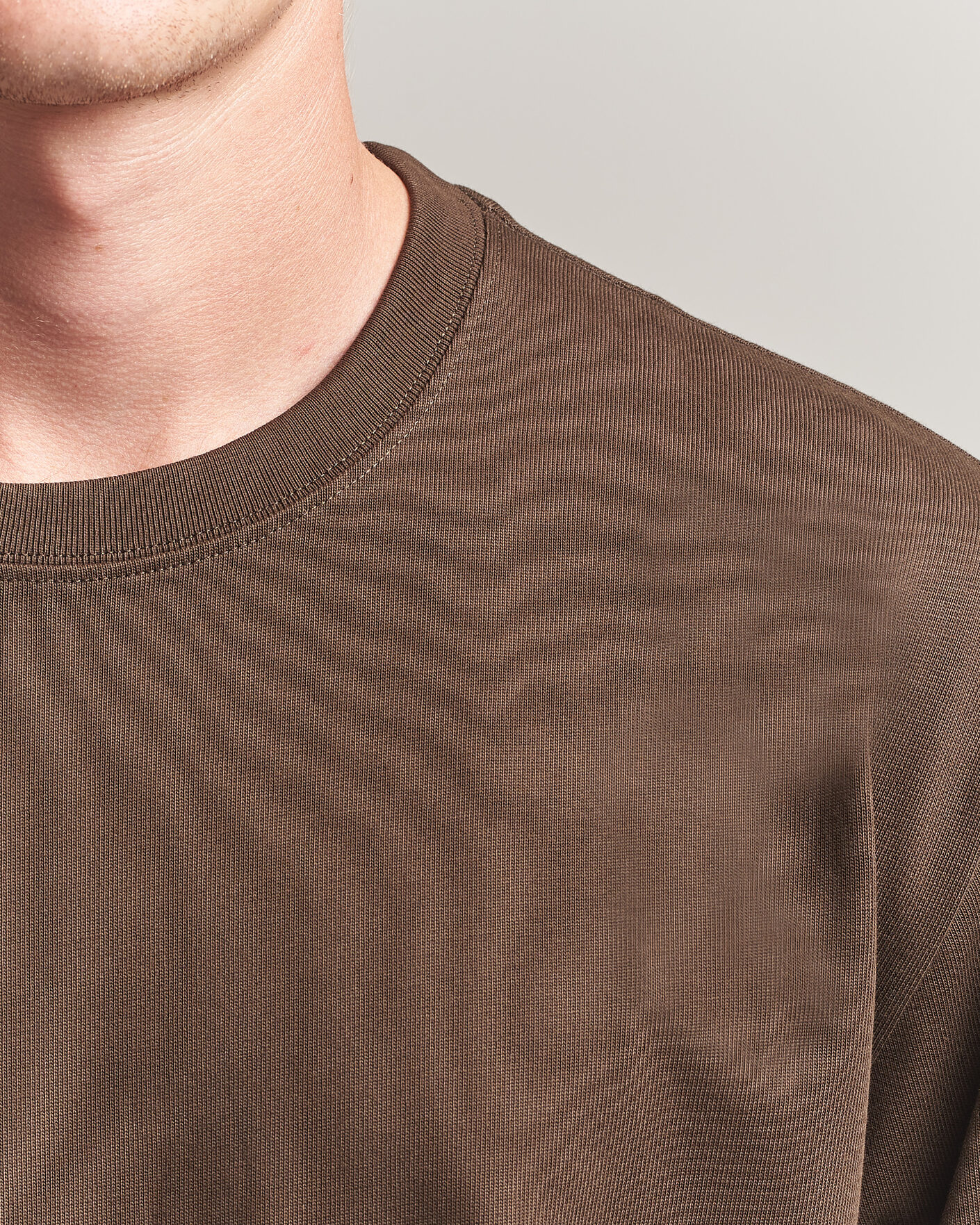 Heren | T-shirts | Filippa K | Heavy Cotton Crew Neck T-Shirt Golden Brown