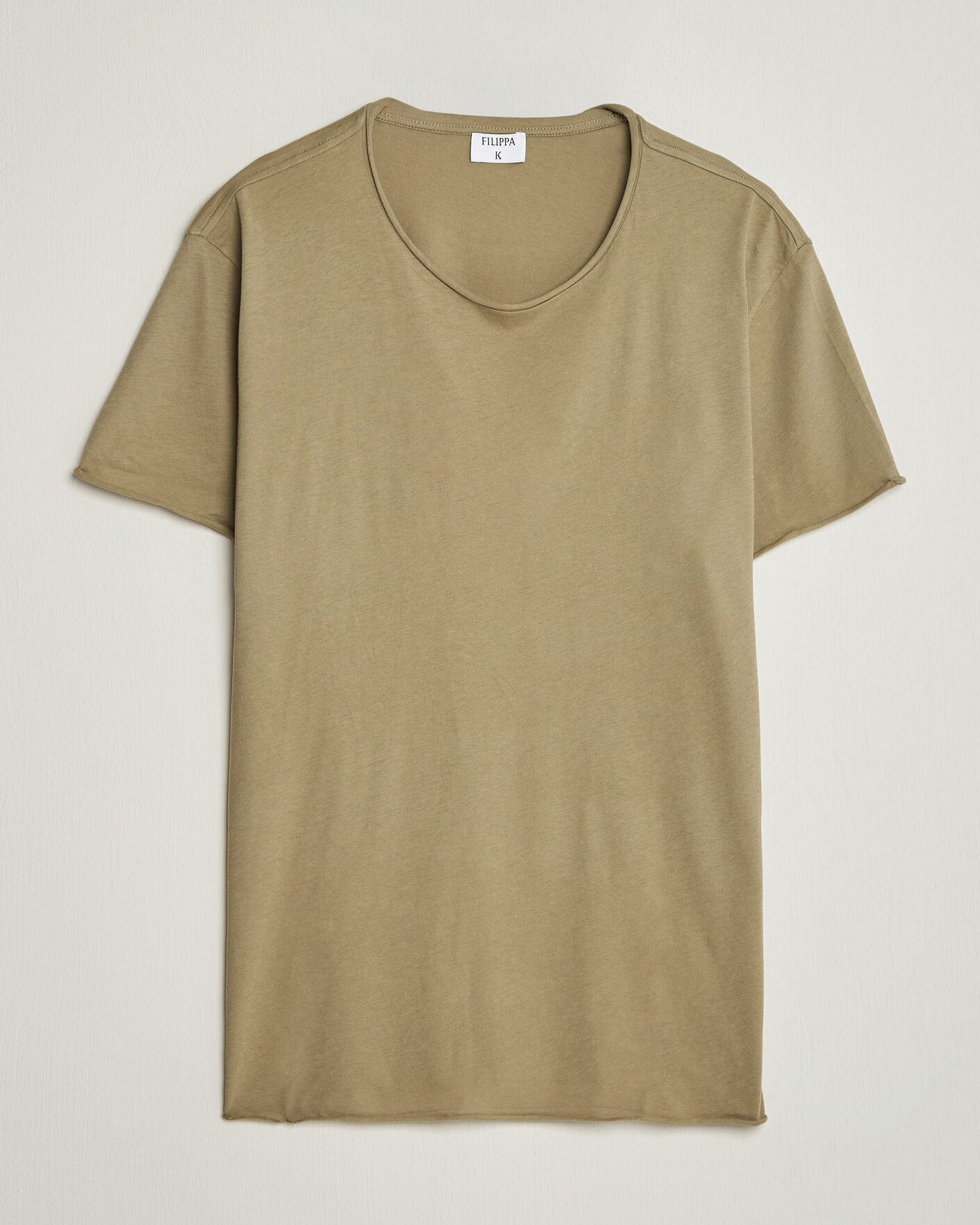 Heren | T-shirts | Filippa K | Roll Neck Crew Neck T-Shirt Light Olive Green
