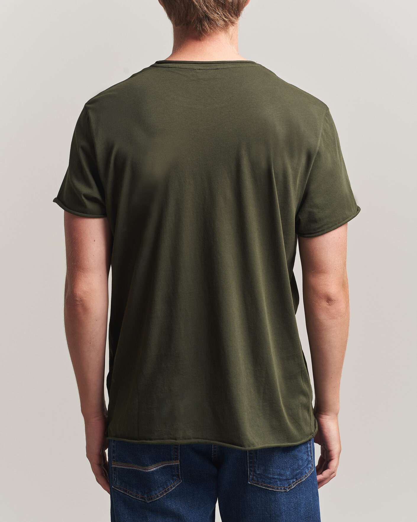 Heren | T-shirts | Filippa K | Roll Neck Crew Neck T-Shirt Night Green