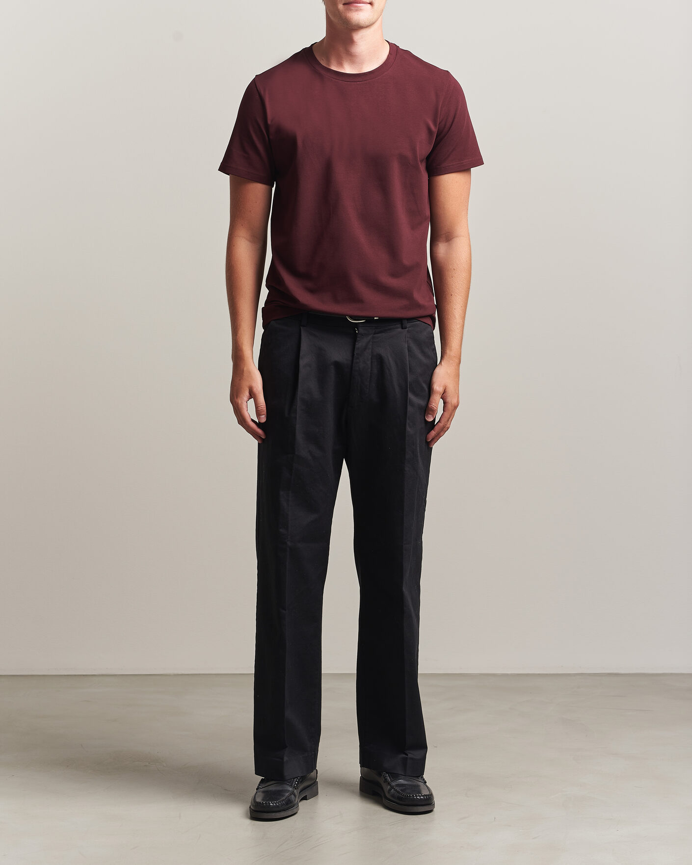 Heren | T-shirts | Filippa K | Soft Lycra T-Shirt Dark Burgundy