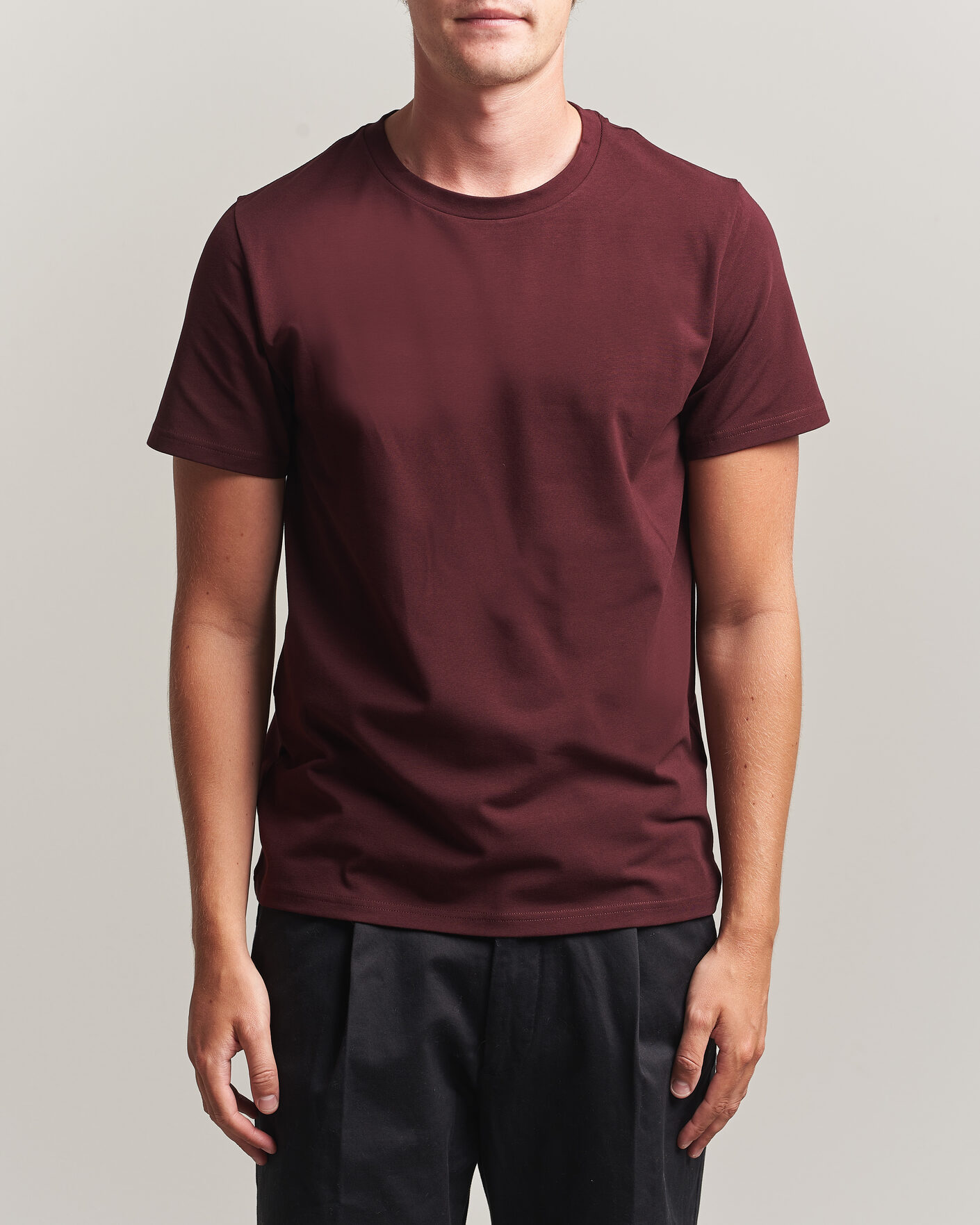 Heren | T-shirts | Filippa K | Soft Lycra T-Shirt Dark Burgundy