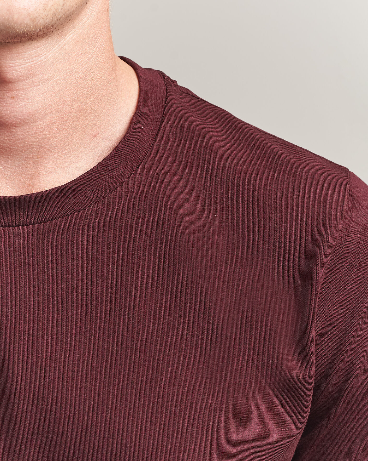 Heren | T-shirts | Filippa K | Soft Lycra T-Shirt Dark Burgundy