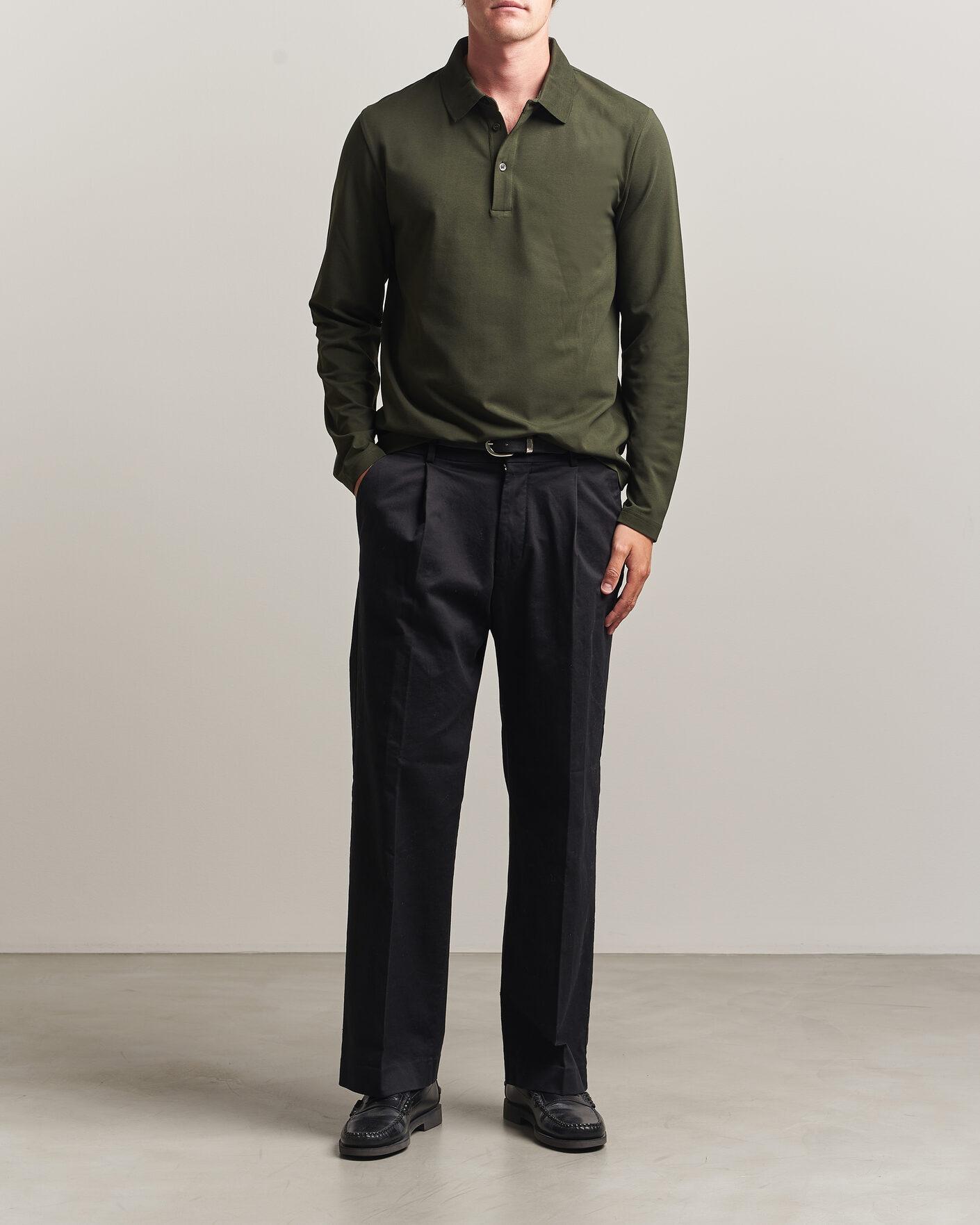 Heren | Polo's | Filippa K | Luke Lycra Polo Shirt Night Green