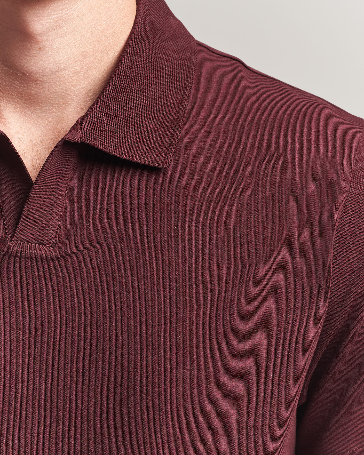 Heren | Polo's | Filippa K | Soft Lycra Polo T-Shirt Dark Burgundy