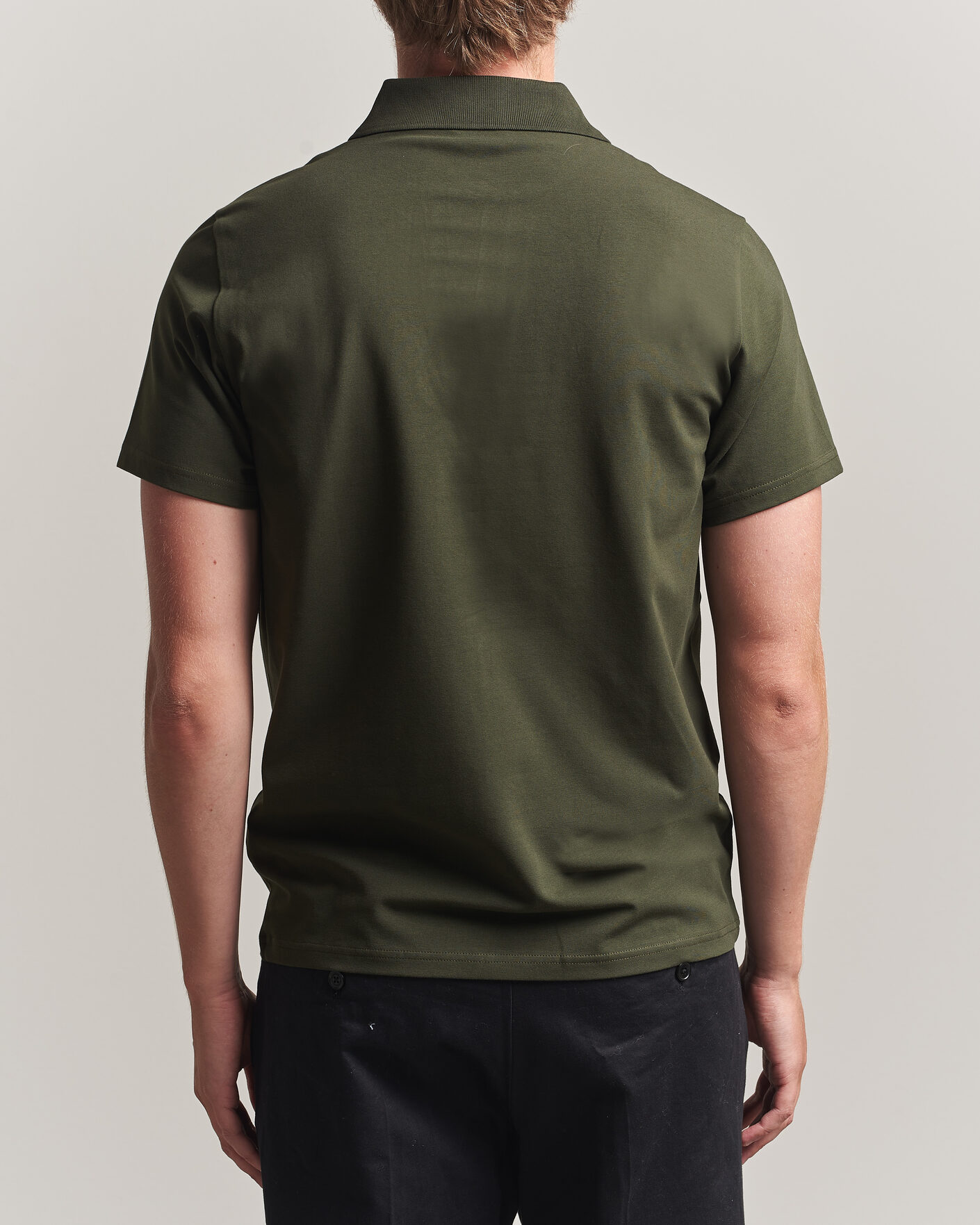 Heren | Polo's | Filippa K | Soft Lycra Polo T-Shirt Night Green