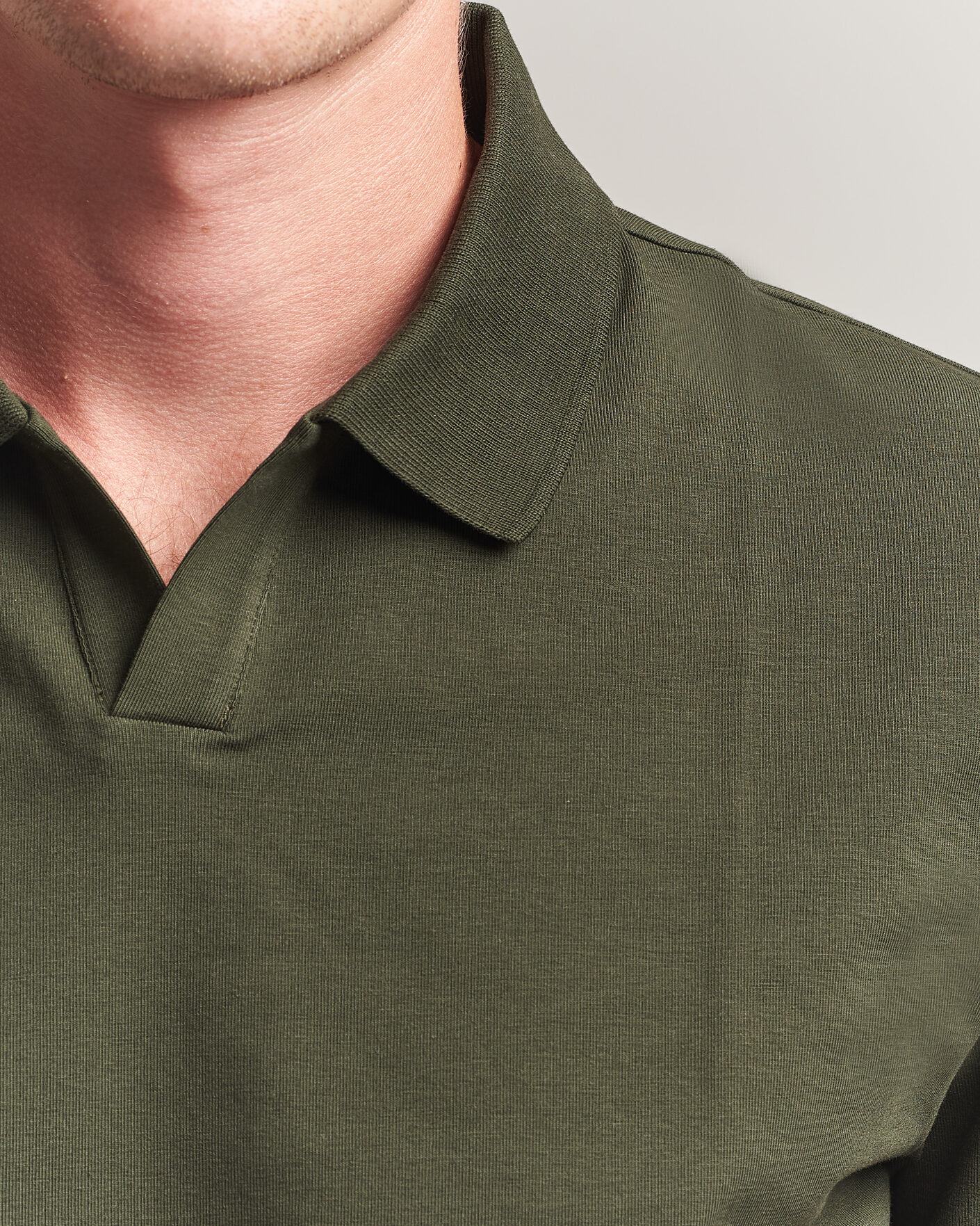 Heren | Polo's | Filippa K | Soft Lycra Polo T-Shirt Night Green