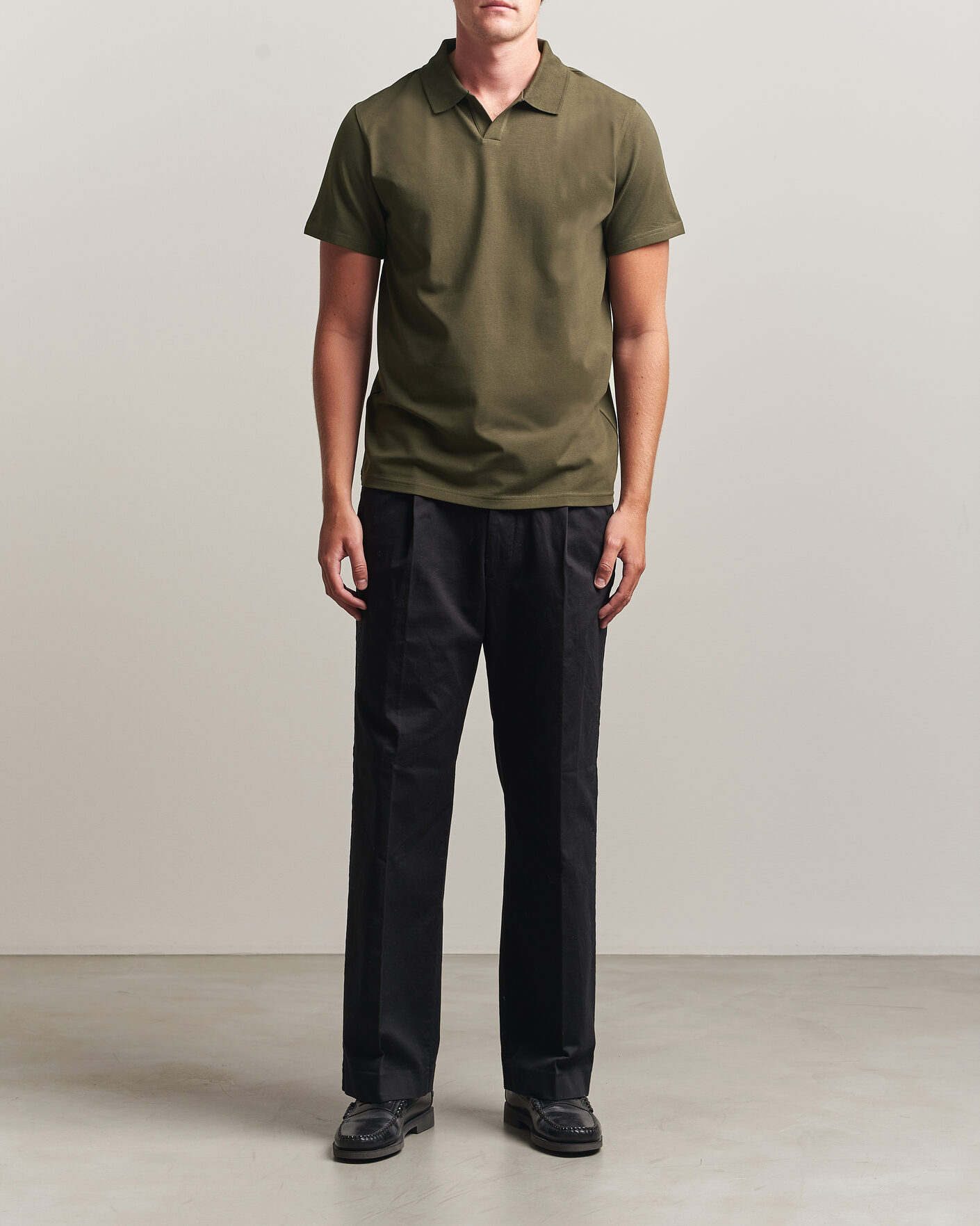 Heren | Polo's | Filippa K | Soft Lycra Polo T-Shirt Ebony Brown