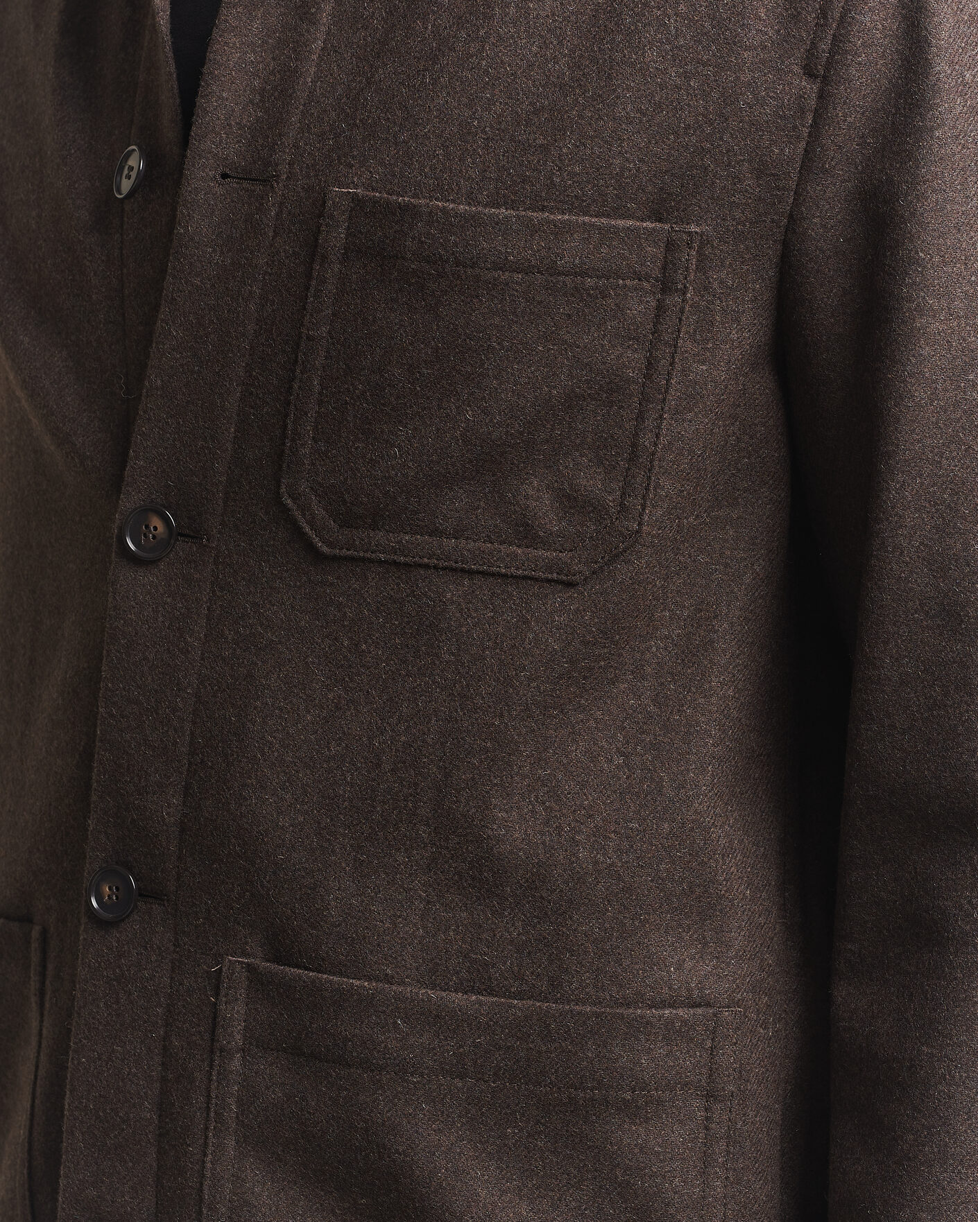 Heren | Overhemden | Filippa K | Taylor Flannel Overshirt Walnut Brown