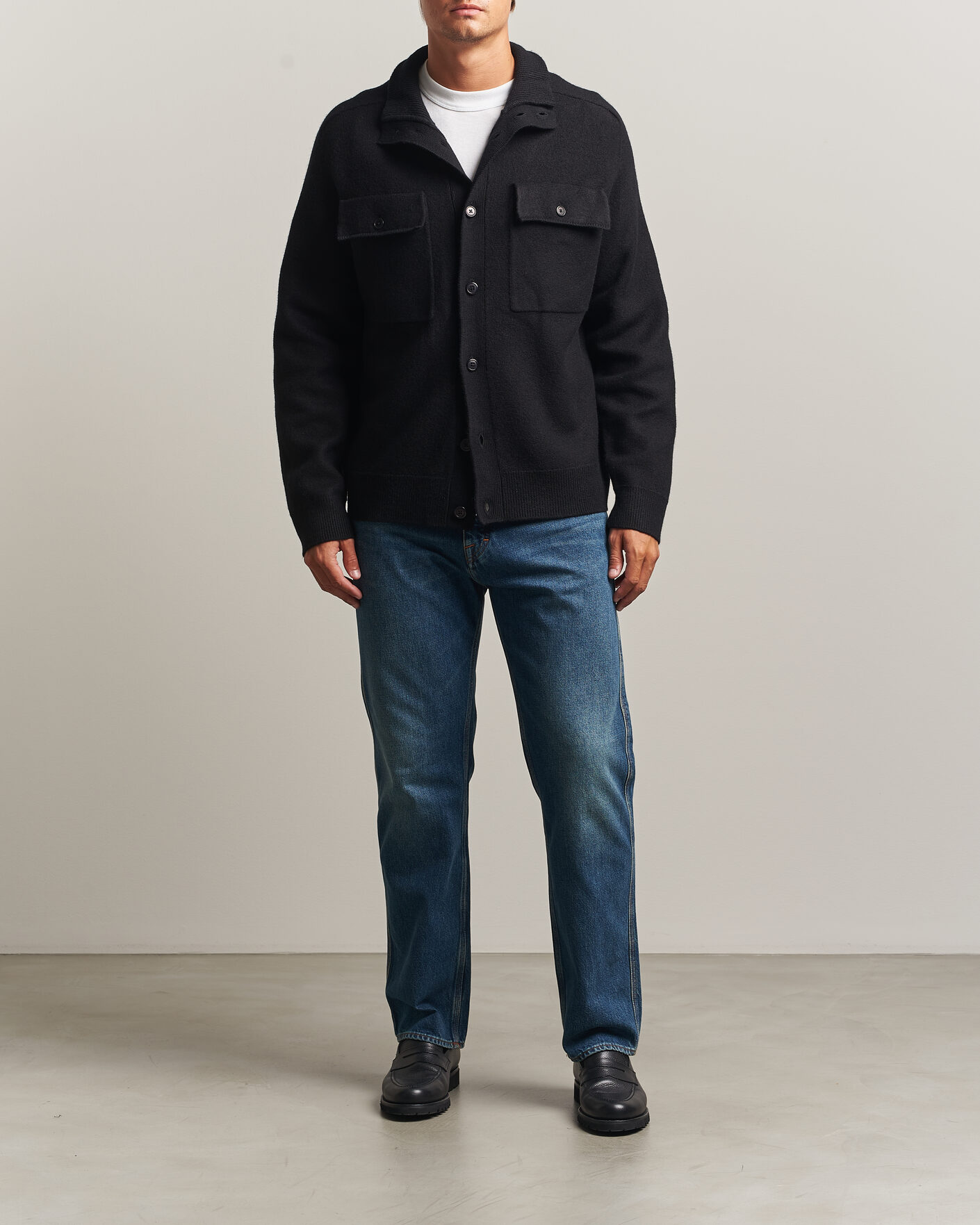 Heren | Truien | Filippa K | Wool Knitted Cardigan Black