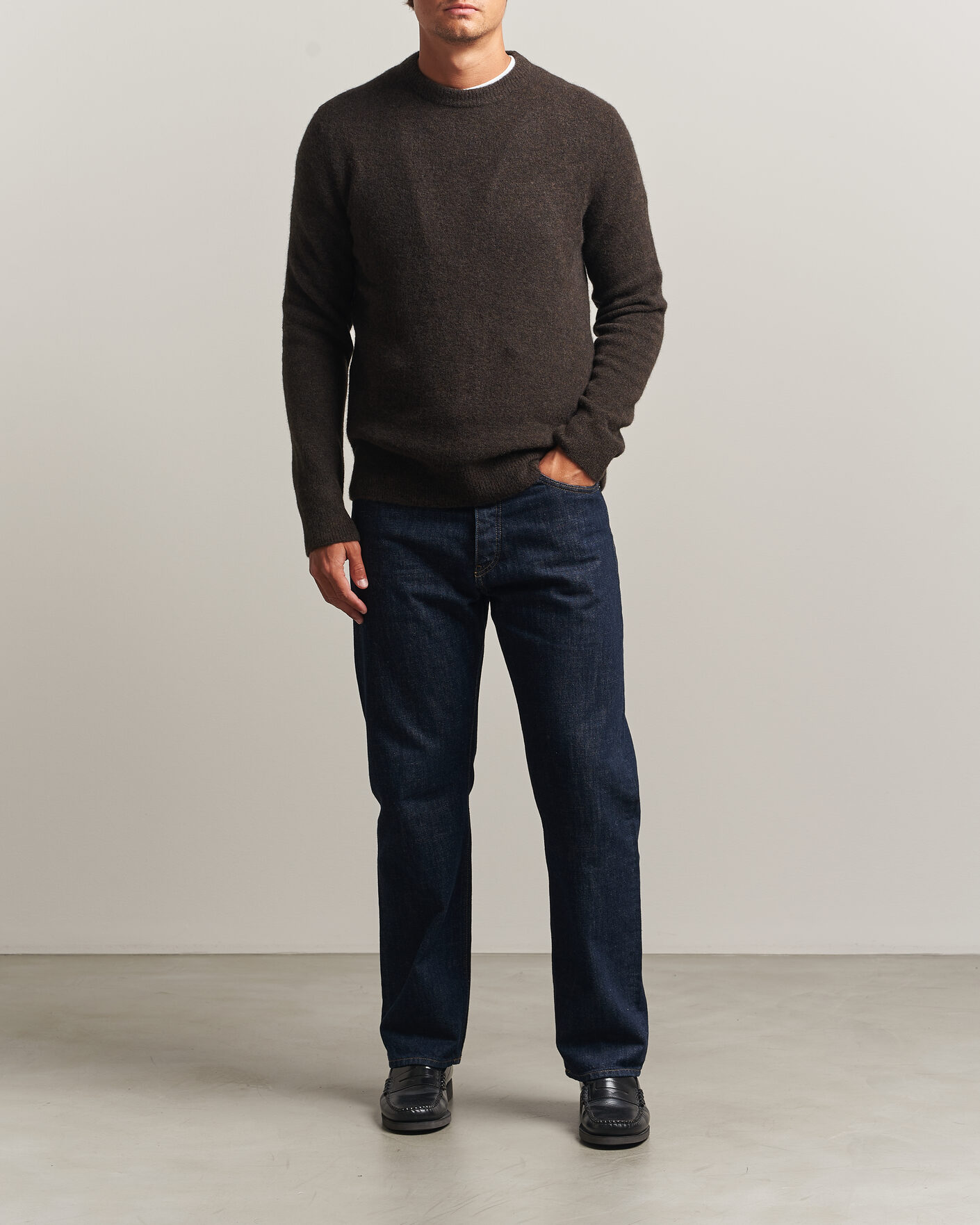 Heren | Truien | Filippa K | Yak Knitted Sweater Golden Brown
