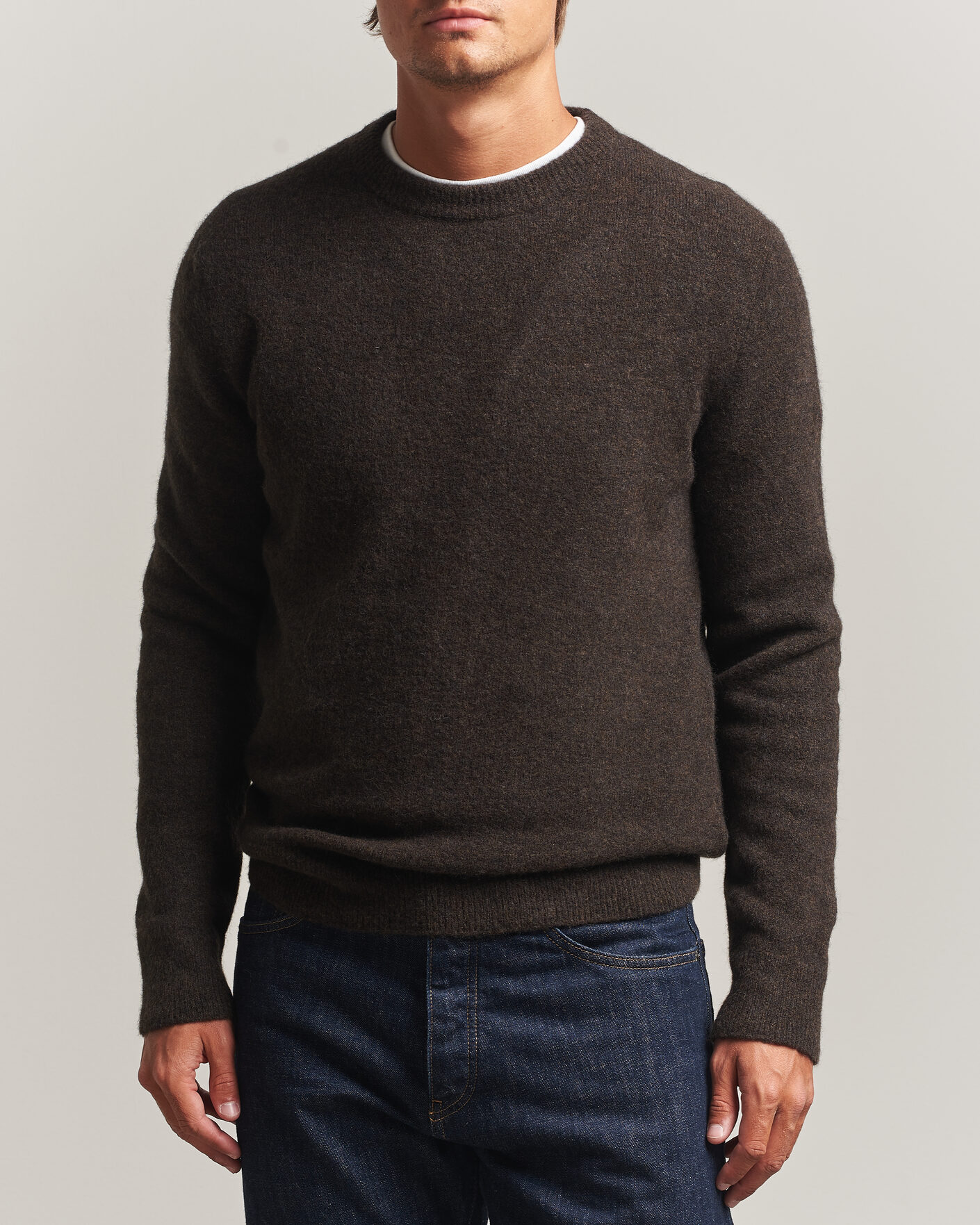 Heren | Truien | Filippa K | Yak Knitted Sweater Golden Brown