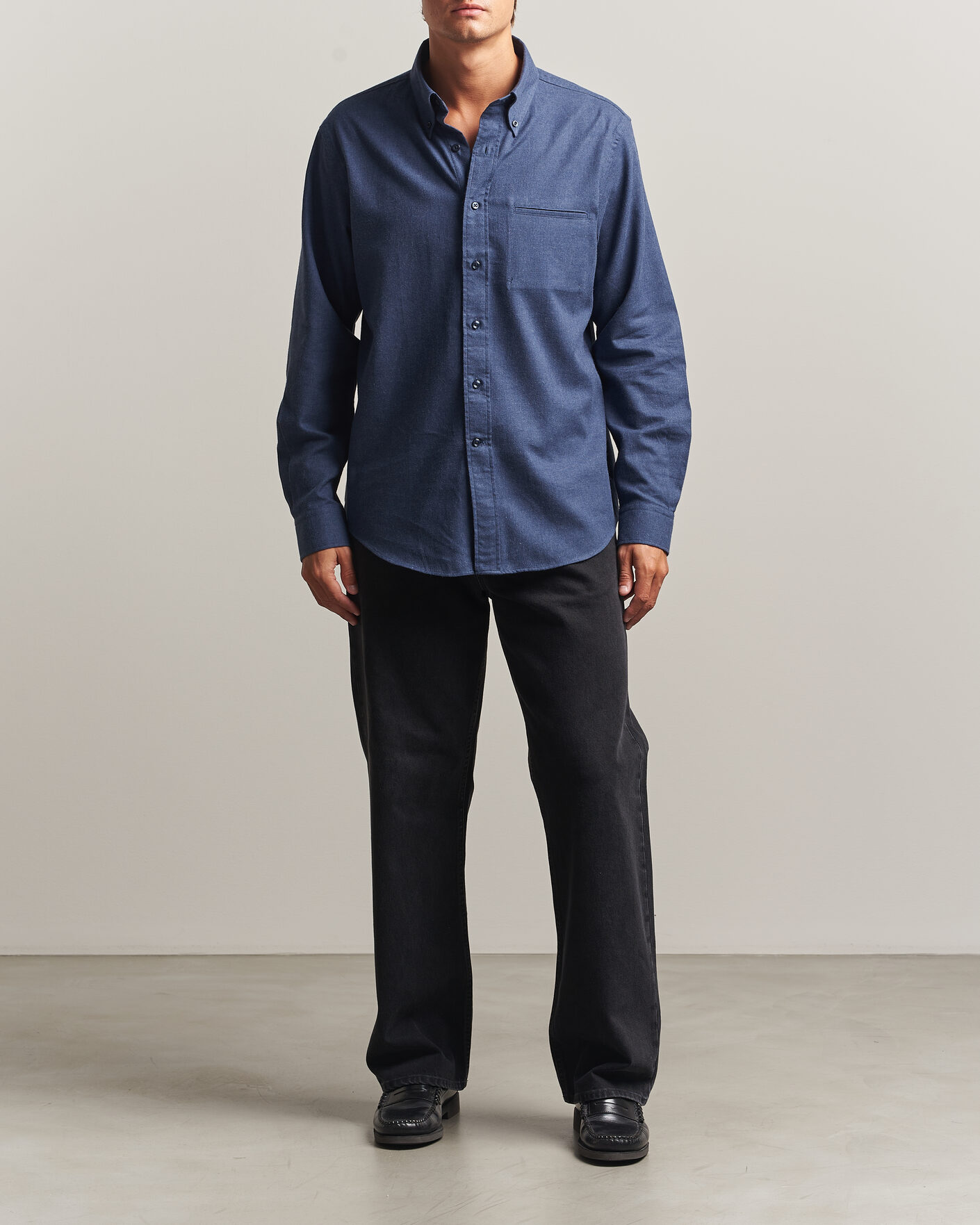 Heren | Overhemden | Filippa K | Zack Flannel Shirt Navy