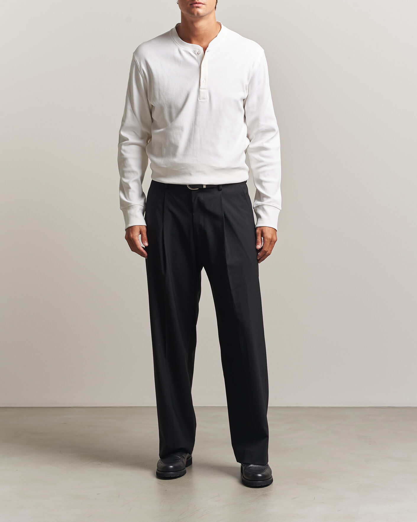 Heren | Truien | Filippa K | Cotton Rib Henley White