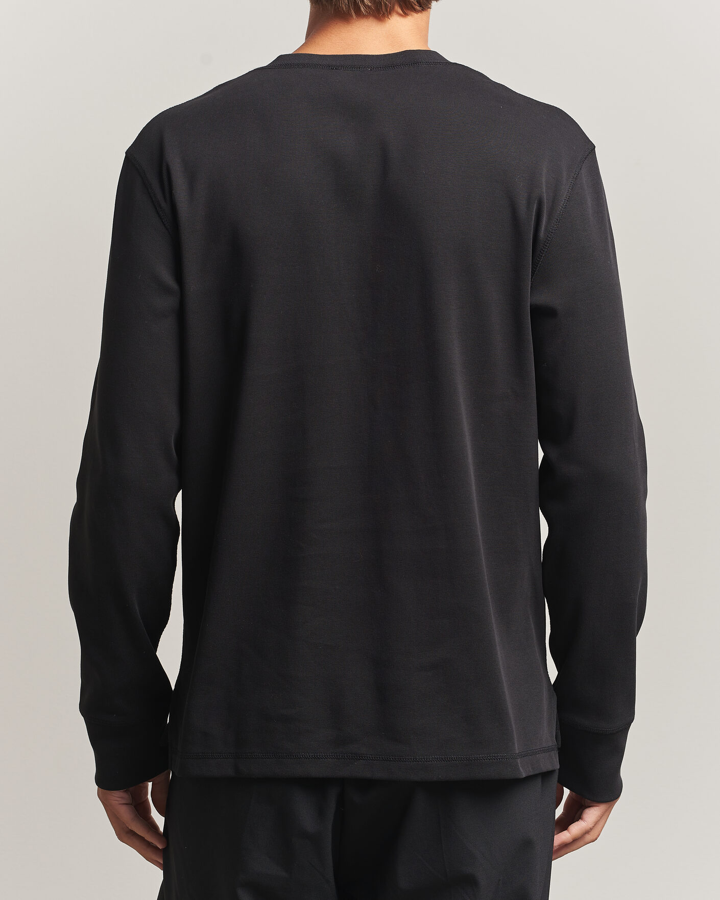Heren | Truien | Filippa K | Cotton Rib Henley Black