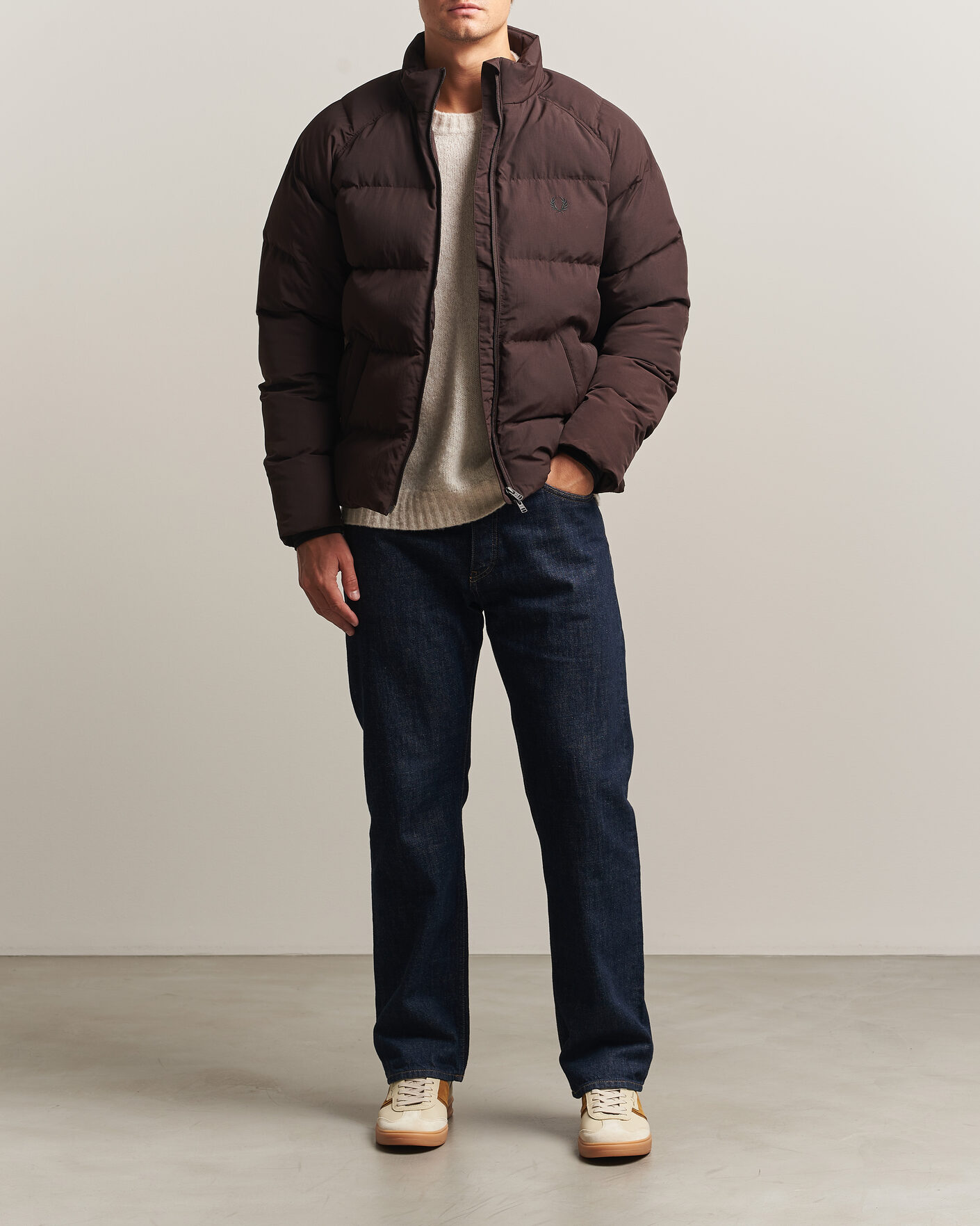 Heren | Jassen | Fred Perry | Raglan Sleeve Padded Jacket Rich Brown