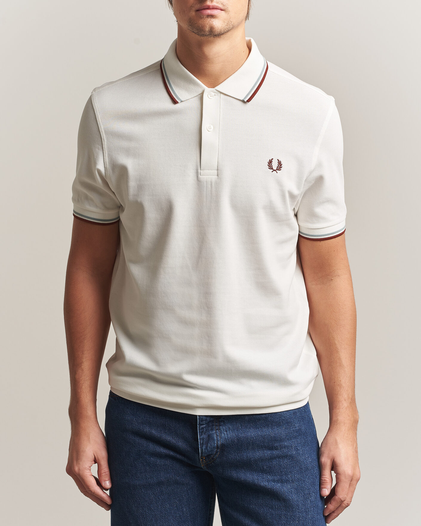 Heren | Polo's | Fred Perry | Twin Tipped Polo Shirt Ecru