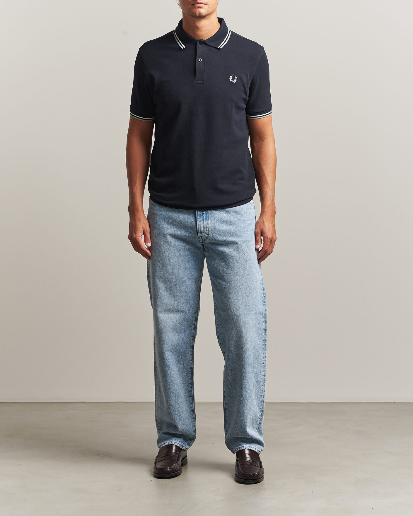 Heren | Polo's | Fred Perry | Twin Tipped Polo Shirt Navy