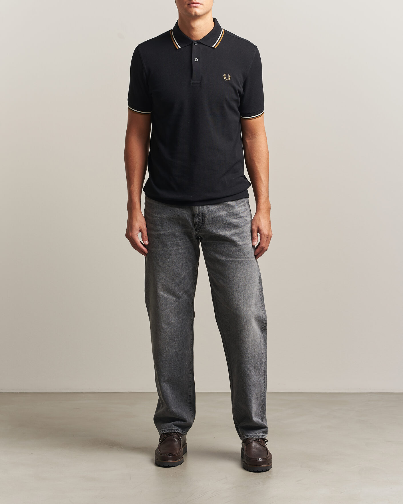 Heren | Polo's | Fred Perry | Twin Tipped Polo Shirt Black