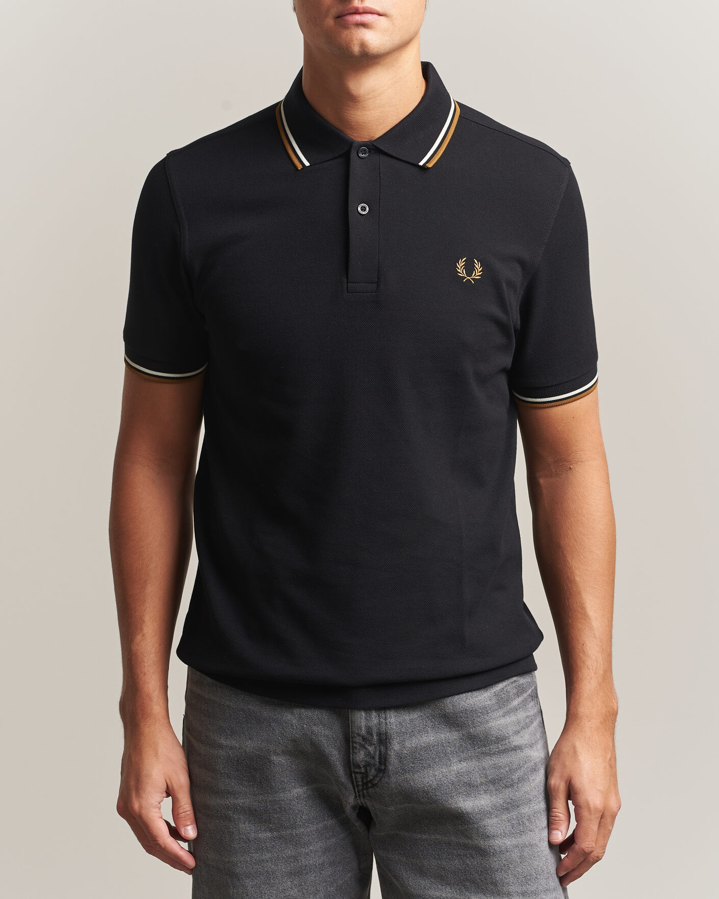 Heren | Polo's | Fred Perry | Twin Tipped Polo Shirt Black