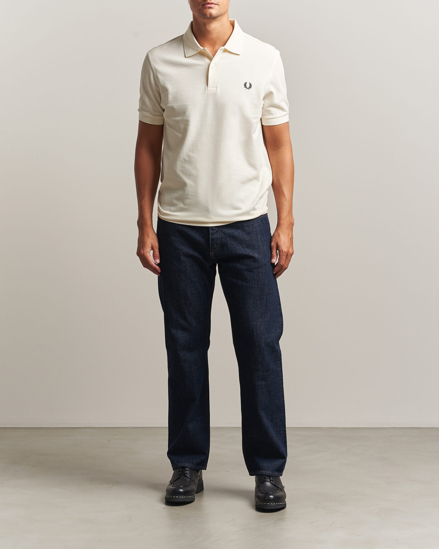 Heren | Polo's | Fred Perry | Plain Polo Shirt Night Ecru