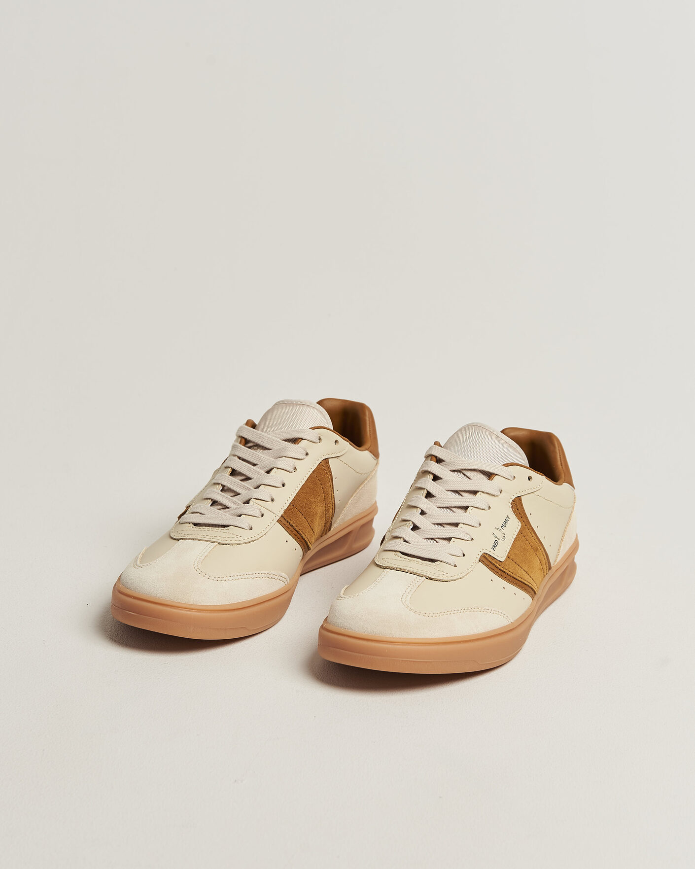 Heren | Sneakers | Fred Perry | B4 Leather/Suede Sneaker Oatmeal