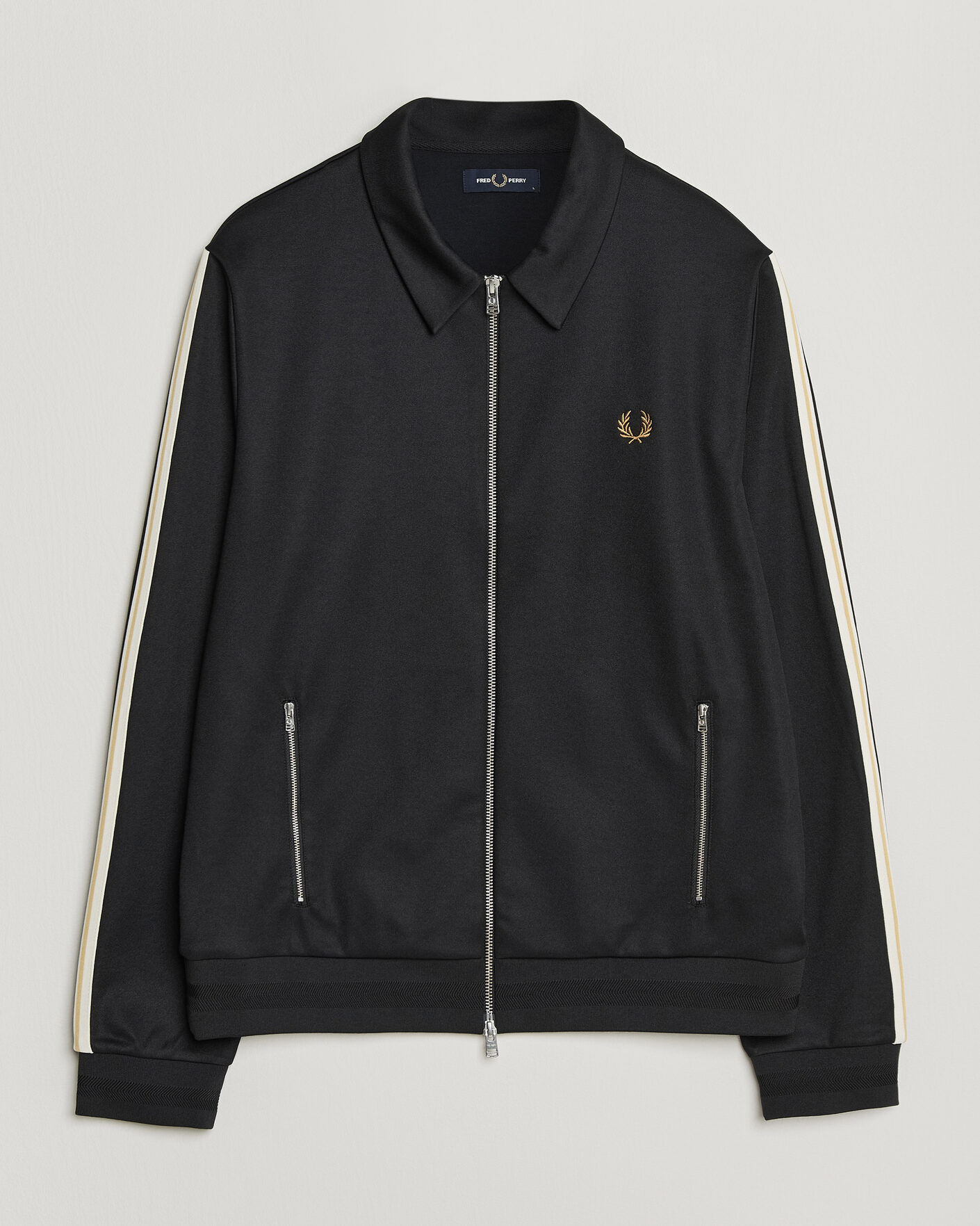 Heren | Truien | Fred Perry | Tipped Taped Track Jacket Black