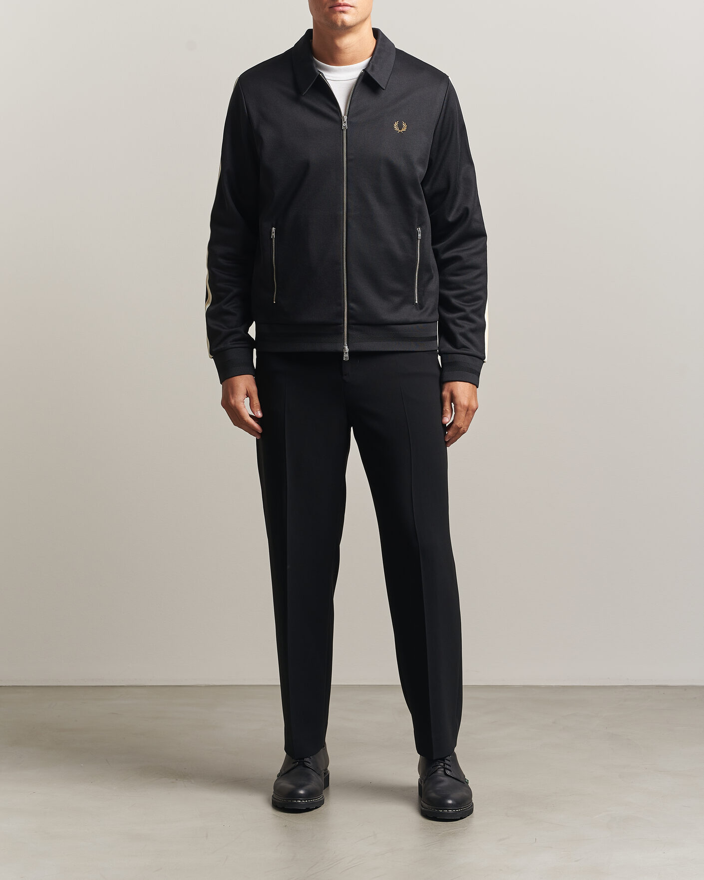 Heren | Truien | Fred Perry | Tipped Taped Track Jacket Black