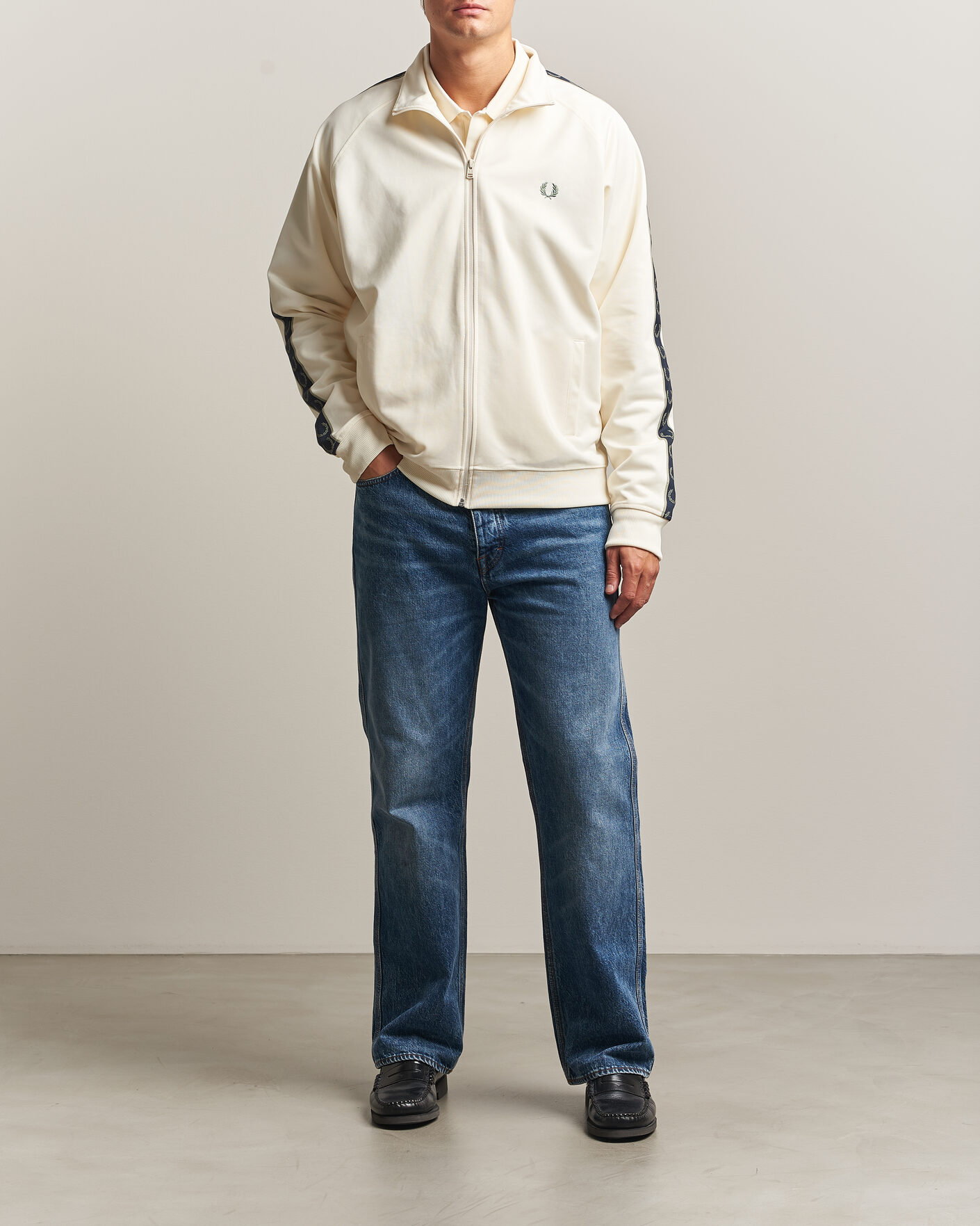 Heren | Truien | Fred Perry | Taped Track Jacket Ecru
