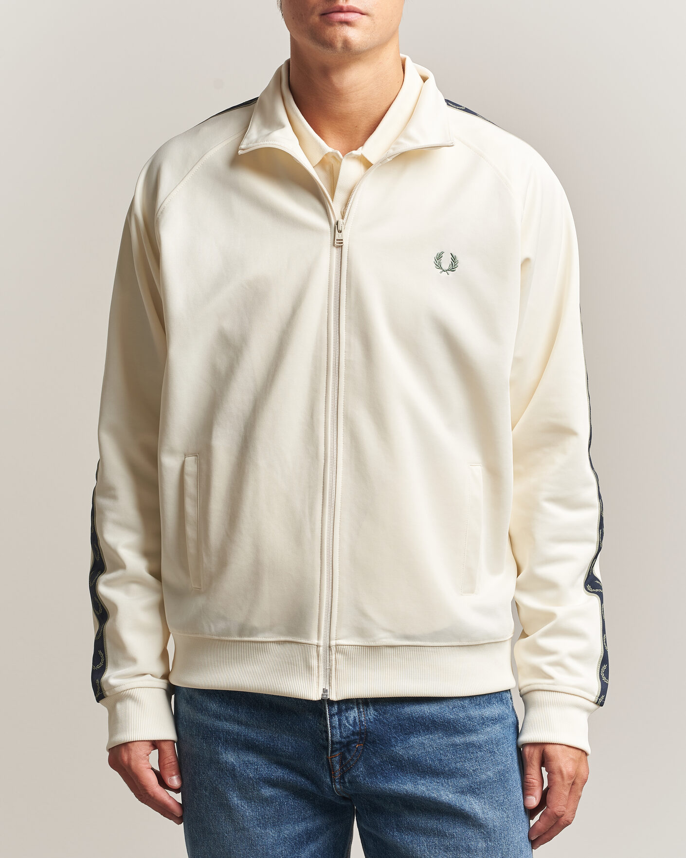 Heren | Truien | Fred Perry | Taped Track Jacket Ecru