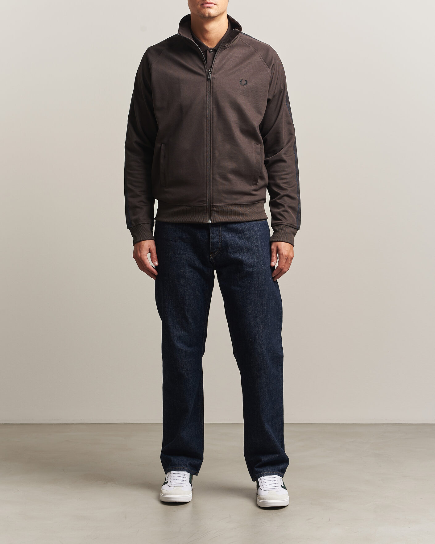 Heren | Truien | Fred Perry | Taped Track Jacket Rich Brown