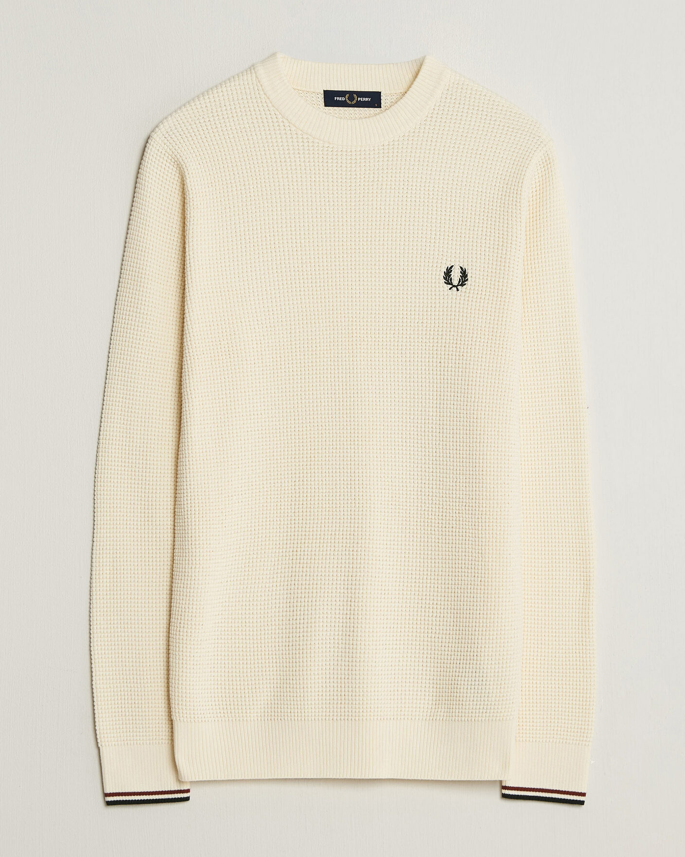 Heren | Truien | Fred Perry | Waffle Stitch Jumper Ecru