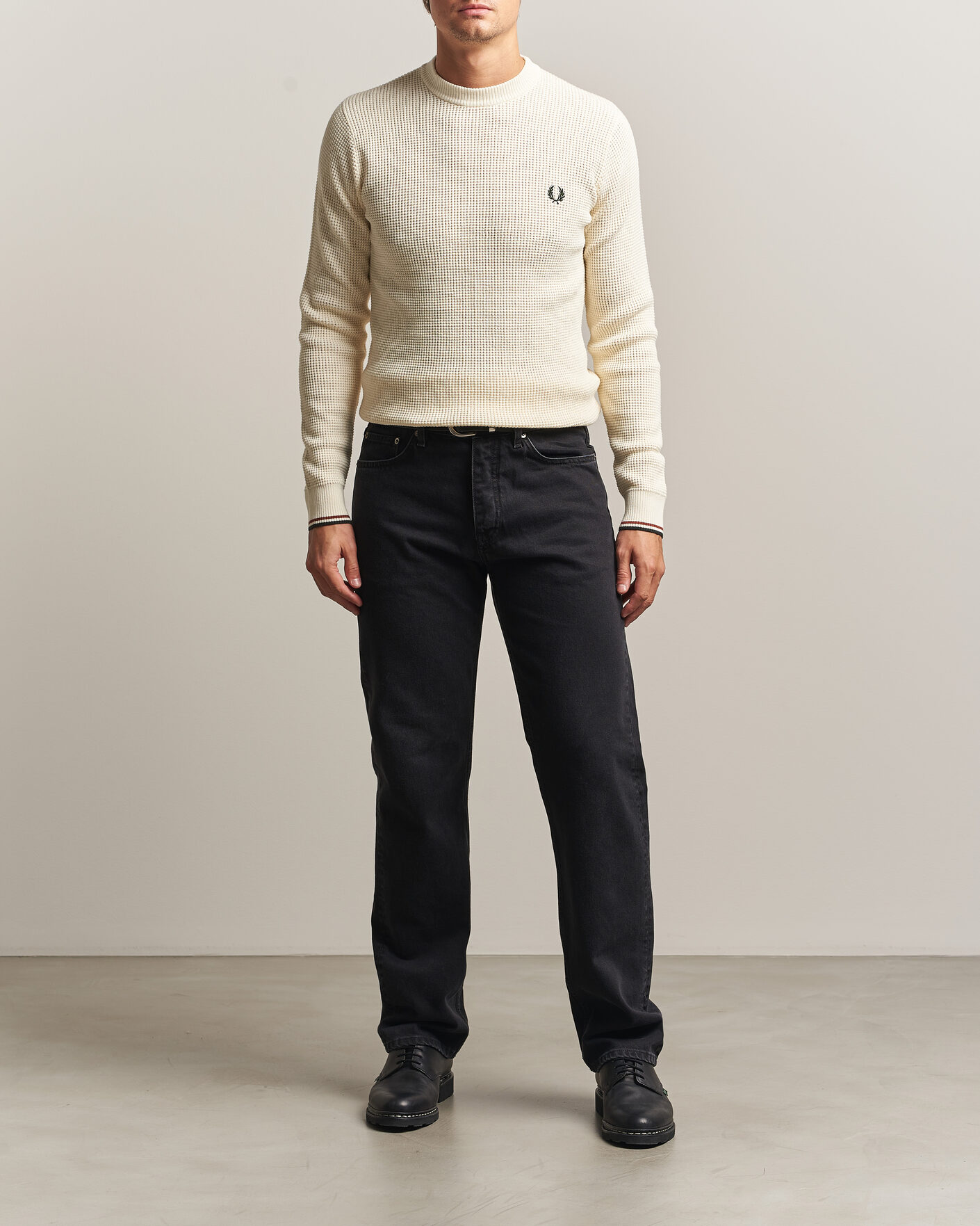 Heren | Truien | Fred Perry | Waffle Stitch Jumper Ecru