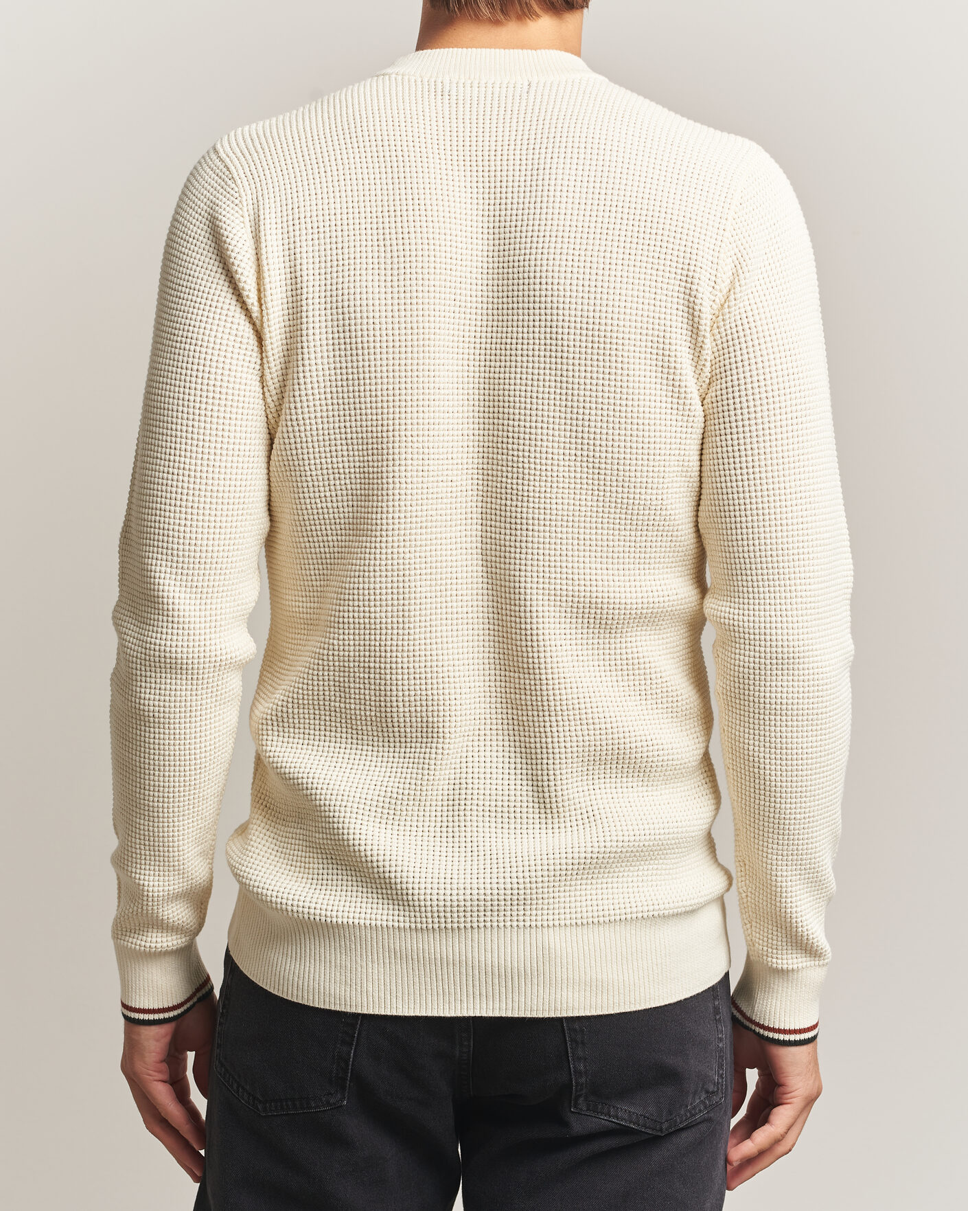 Heren | Truien | Fred Perry | Waffle Stitch Jumper Ecru
